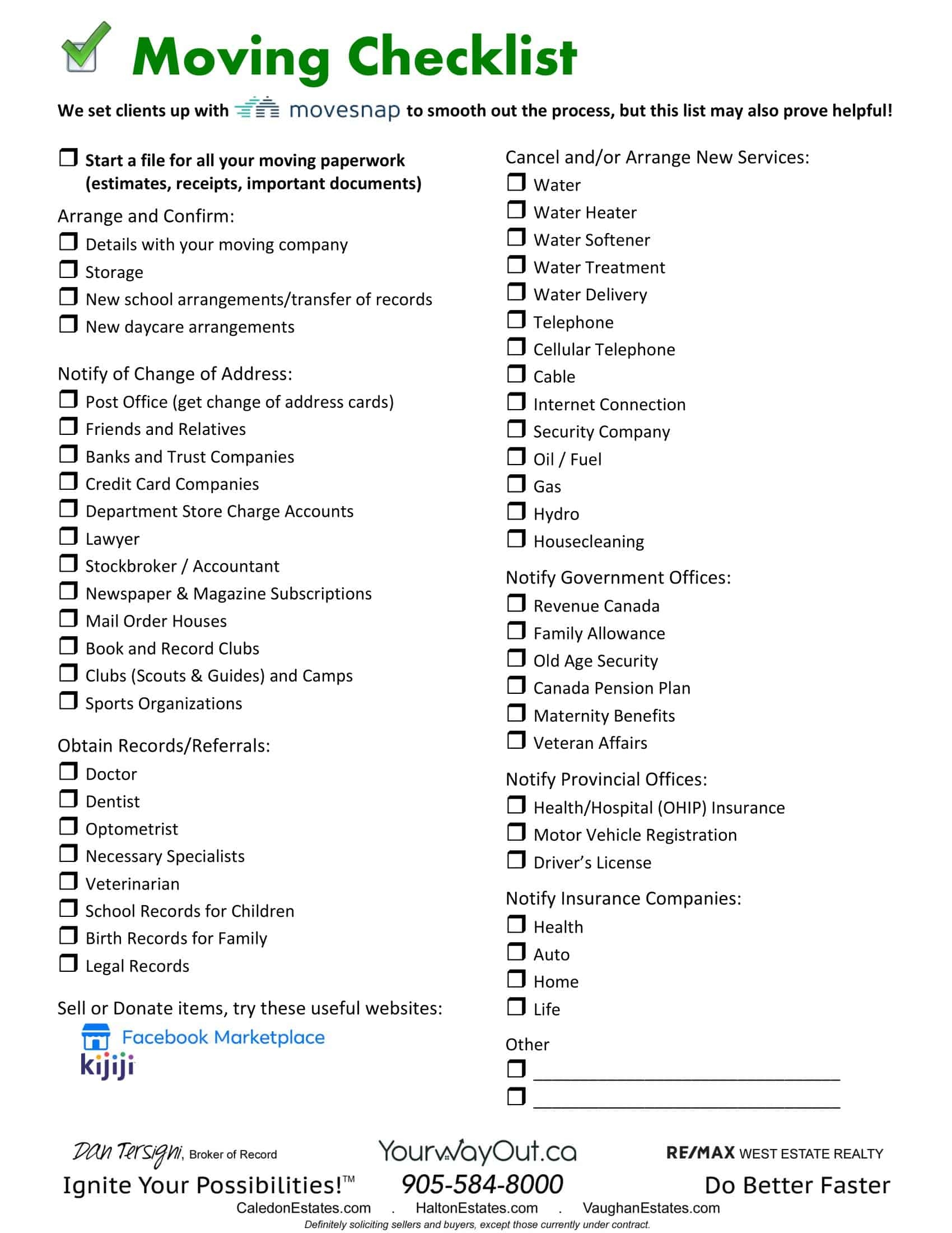 Printable Moving To Do List