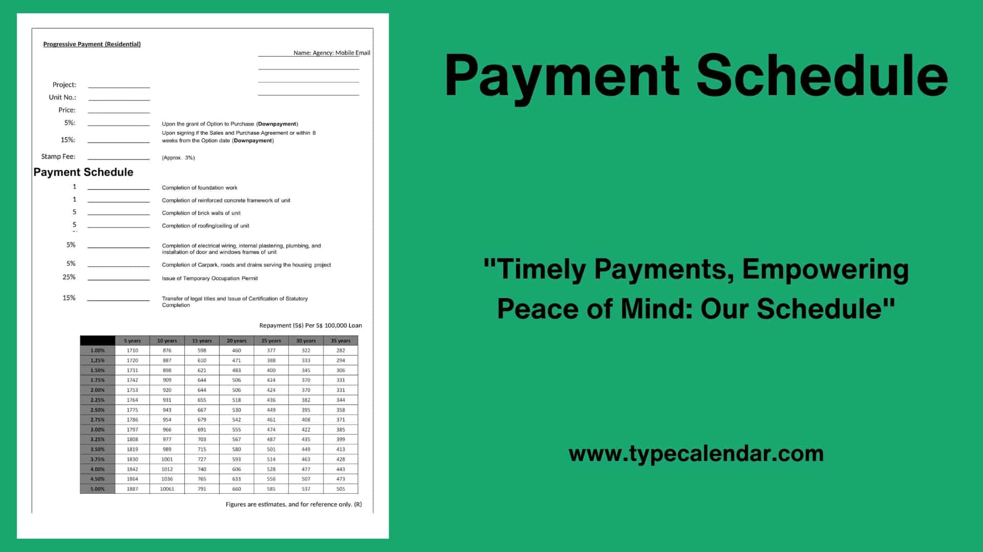 Free Printable Payment Schedule Templates PDF Excel Word 