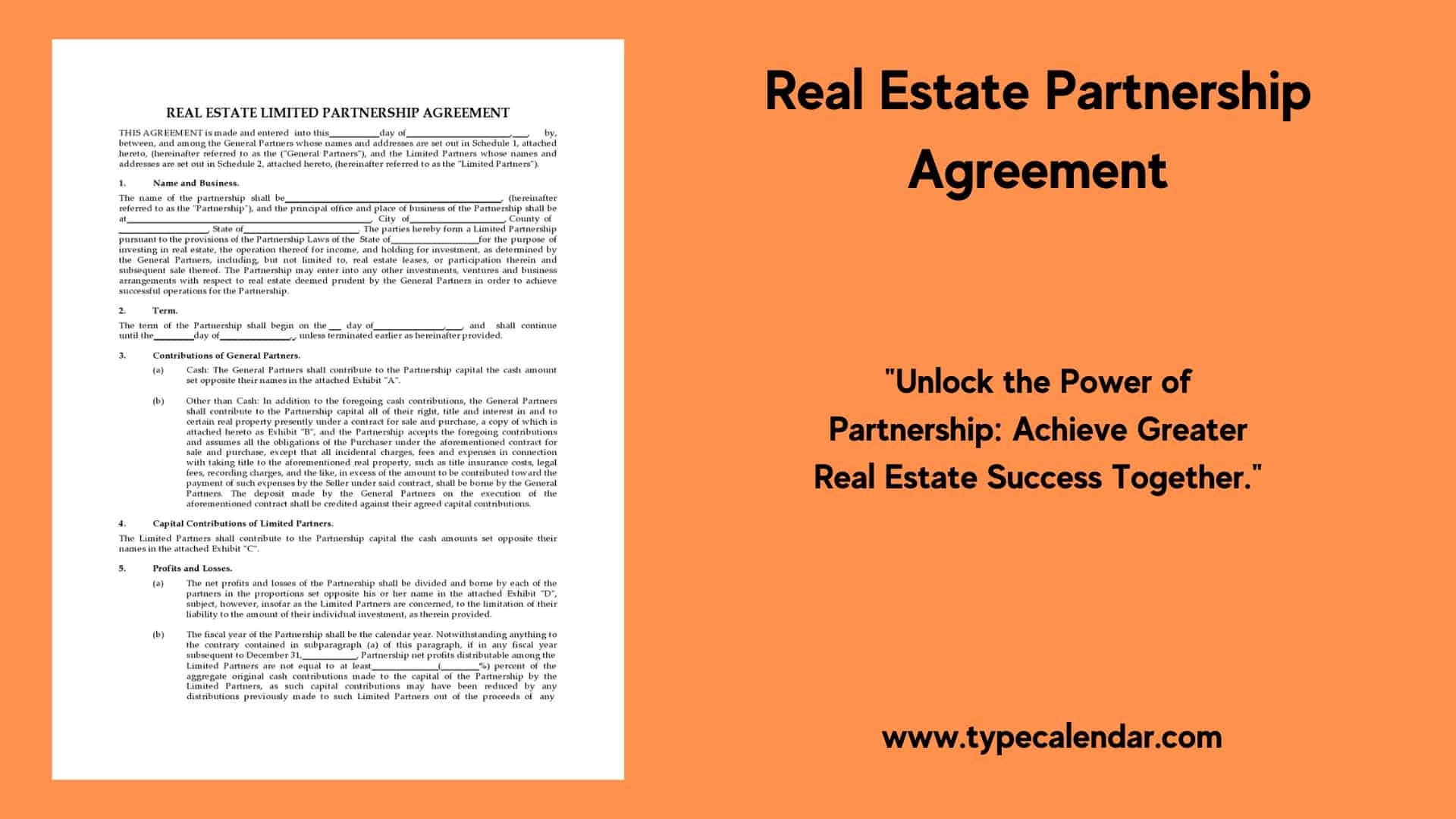 Sample Real Estate Partnership Agreement Pdf
