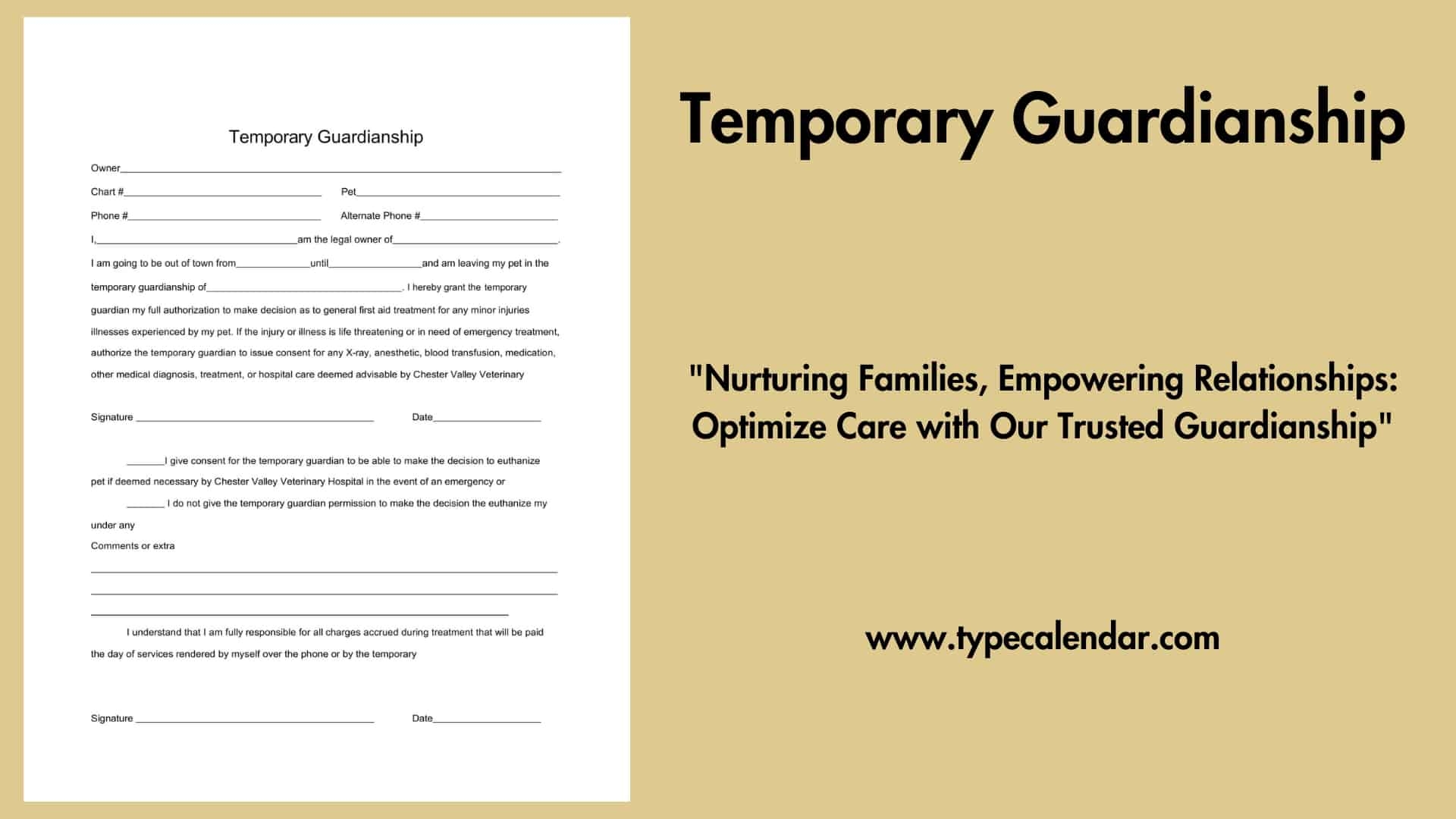 Temporary Guardianship Form For Grandparents