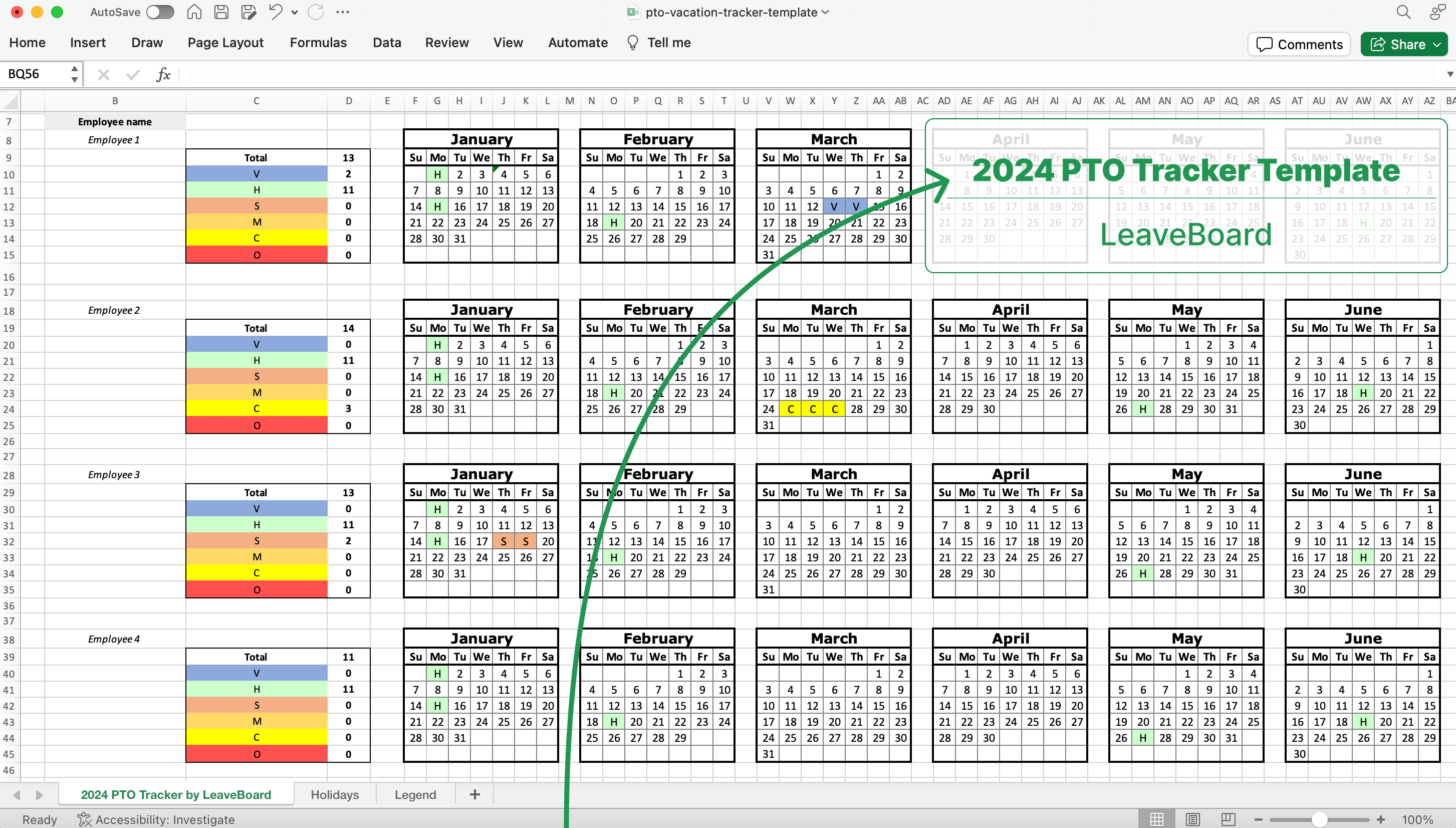 Free PTO Tracking Excel Spreadsheet Updated For 2024 Leave Board