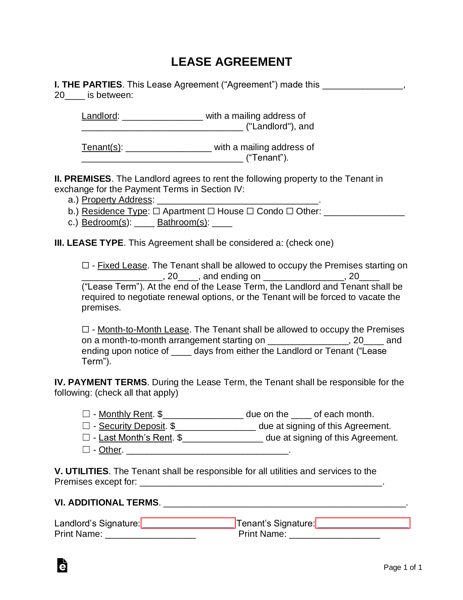 Simple Land Lease Agreement Pdf