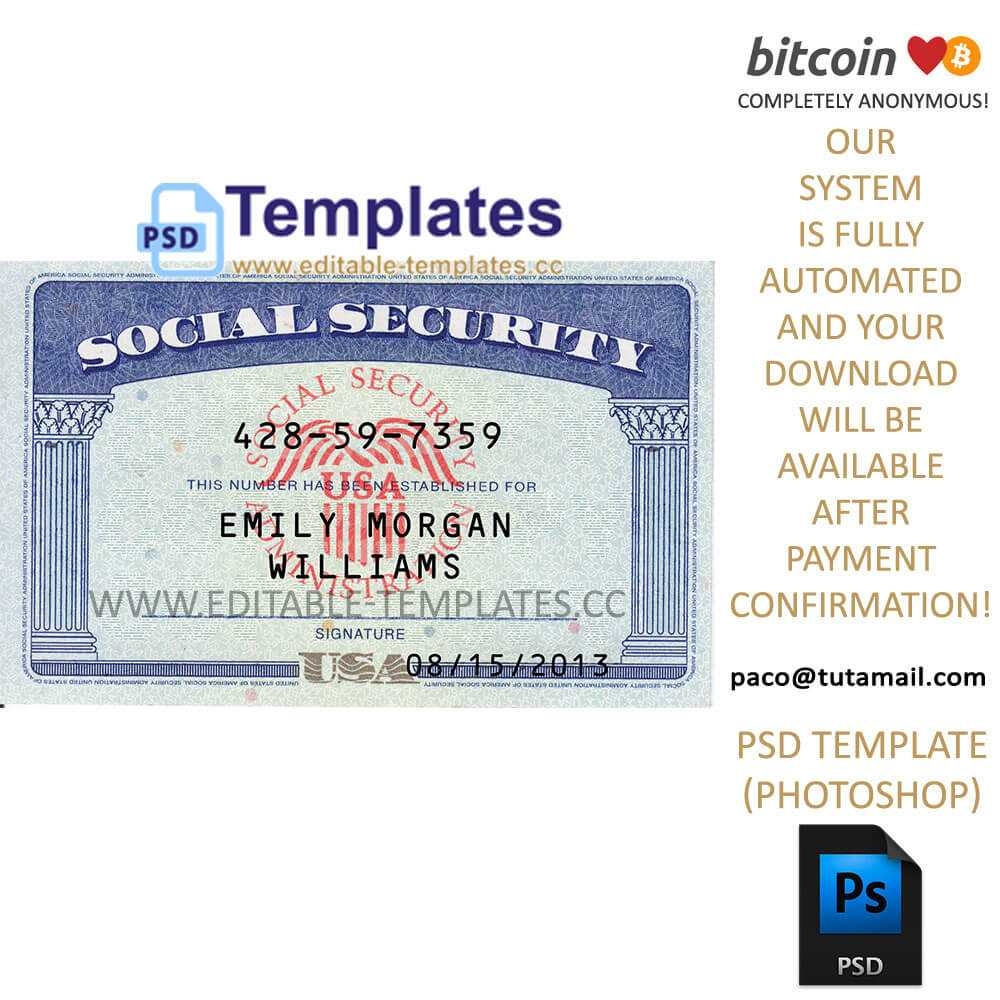 Social Security Card Template Generator