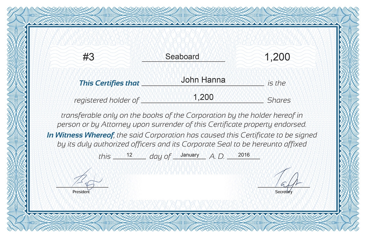 Free Stock Certificate Online Generator