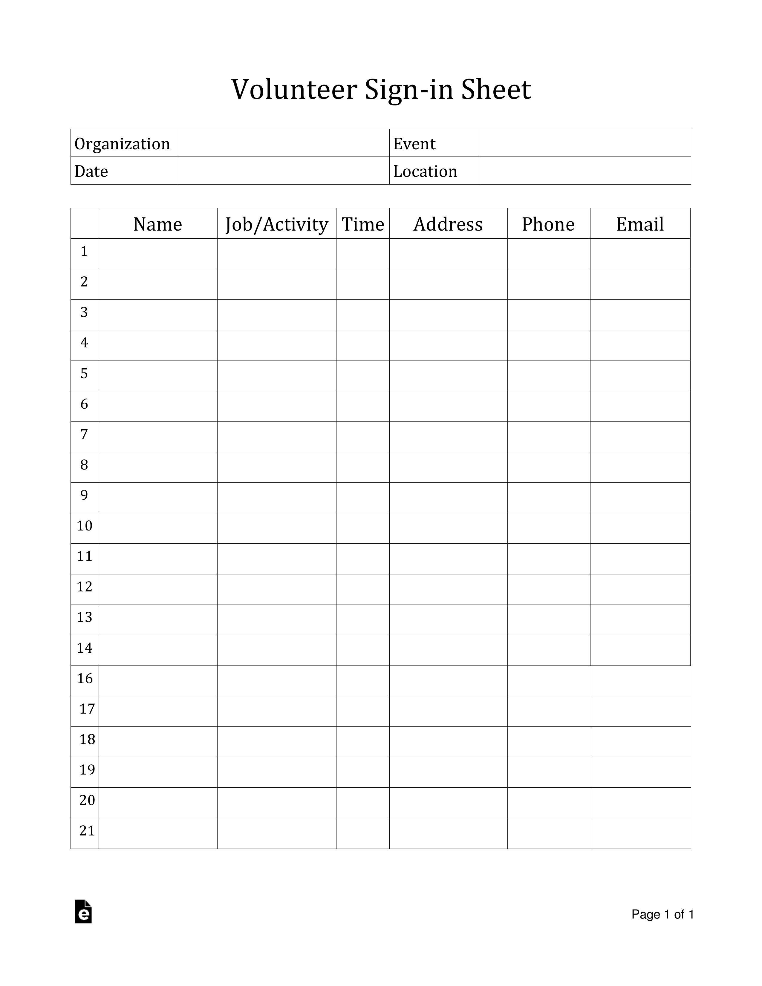 Community Service Forms For Students