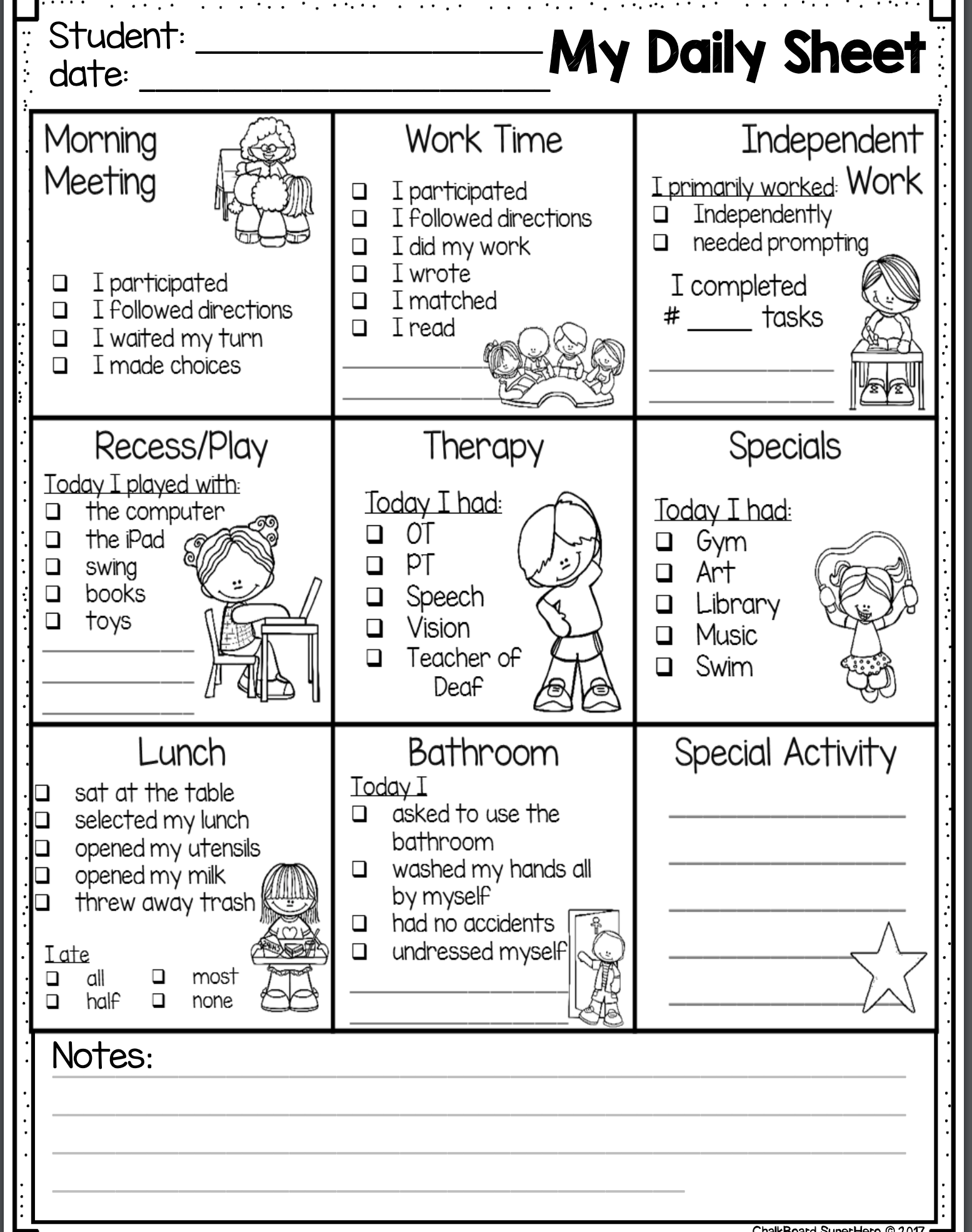 Free Parent Teacher Daily Communication Log