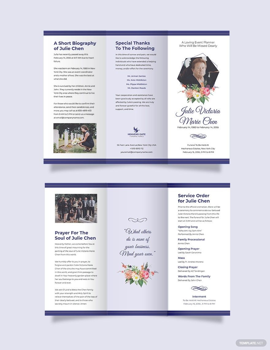 Free Funeral Program Templates For Microsoft Publisher
