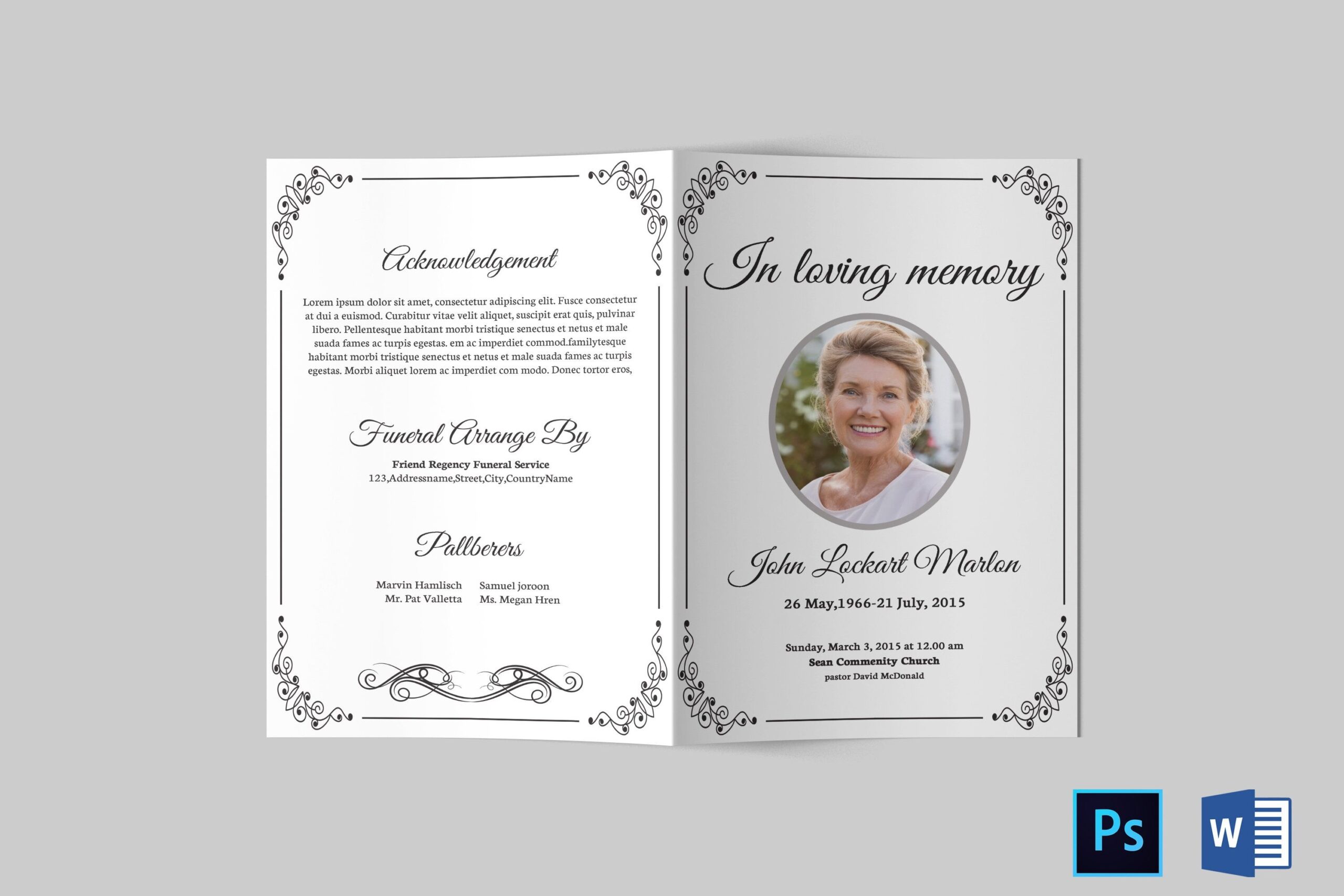 Funeral Program Template Funeral Program Template Word Funeral Program Bifold Memorial Program Obituary Program Canva Template Etsy Funeral Program Template Funeral Programs Funeral Program Template Free
