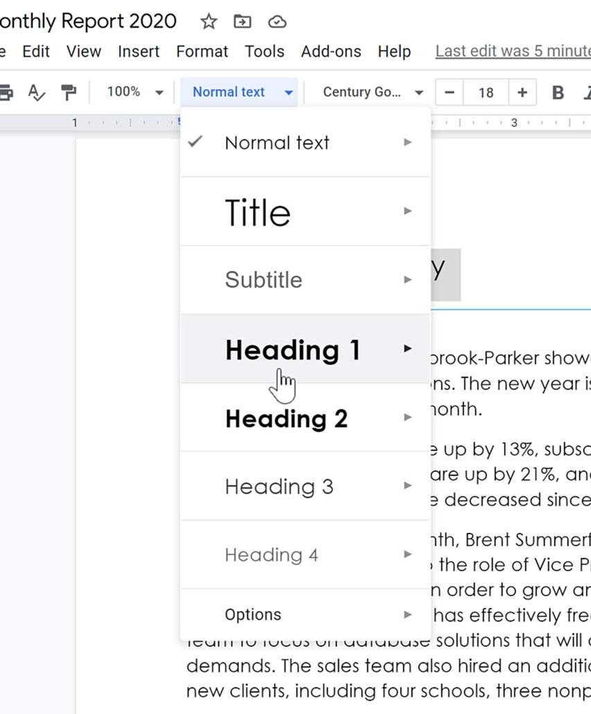 Google Docs Creating A Table Of Contents