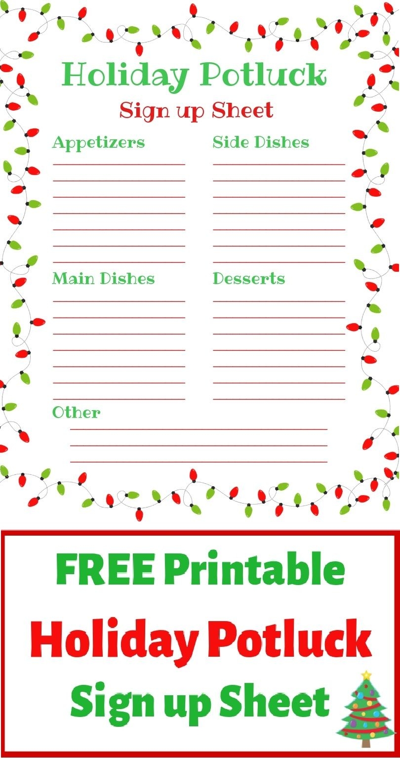 Christmas Potluck Invitation Template Free Printable