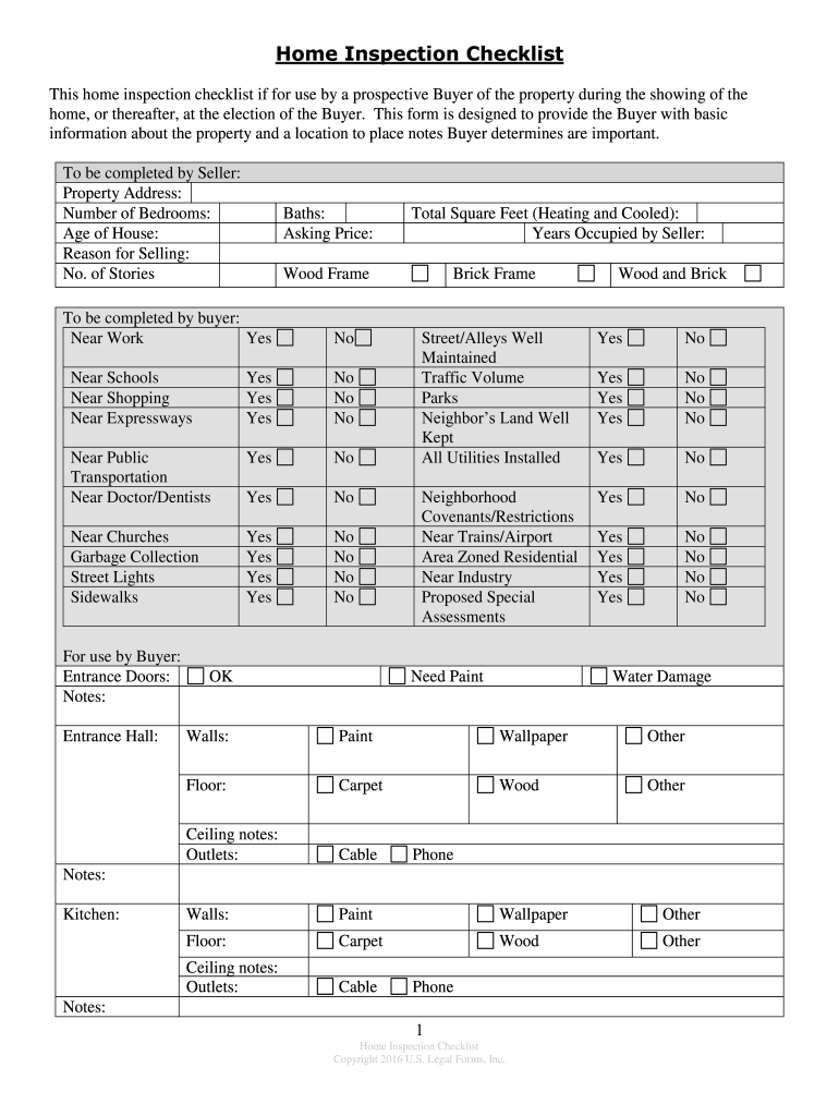 Home Inspection Checklist Pre built Template AirSlate SignNow