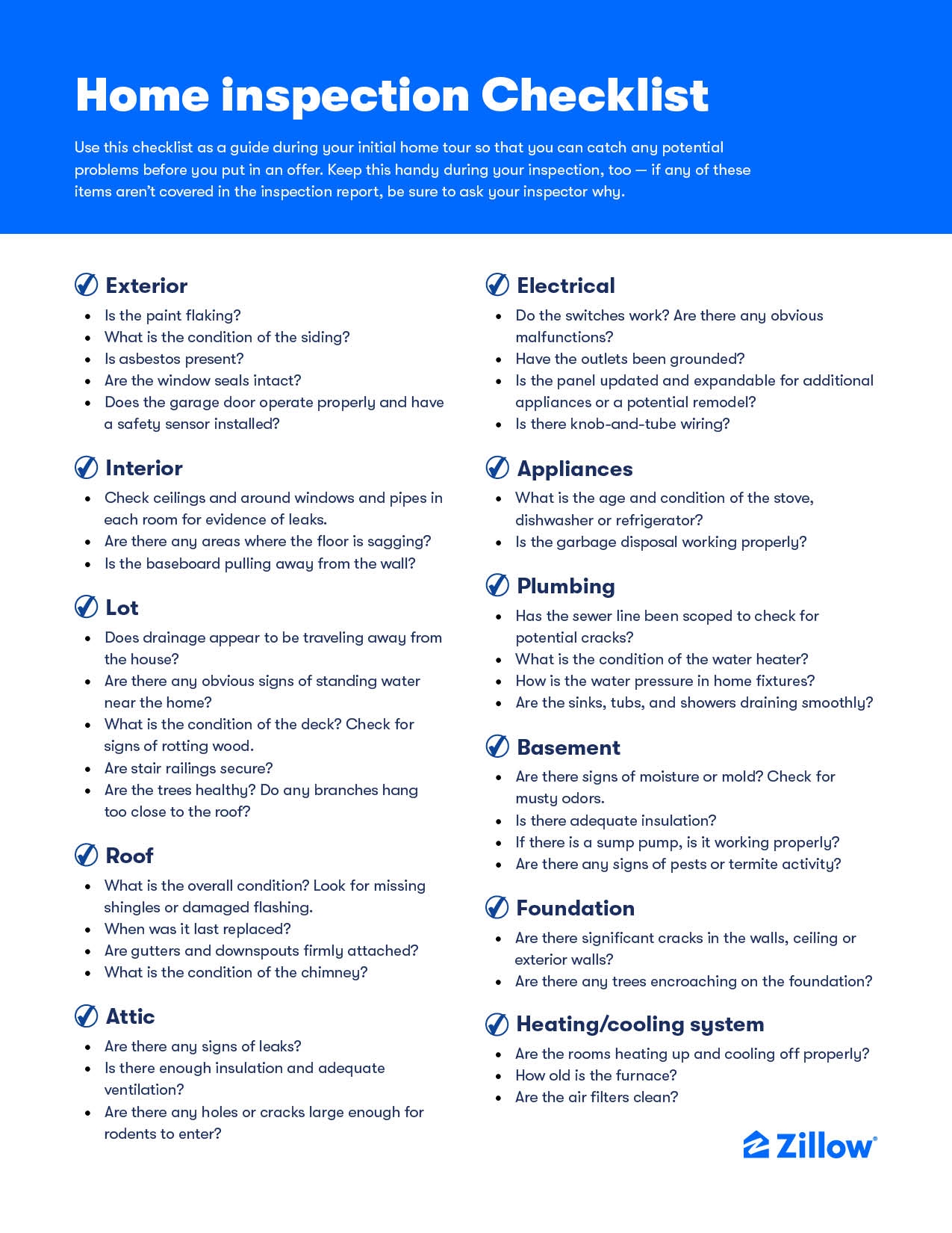 Home Buying Inspection Checklist Pdf