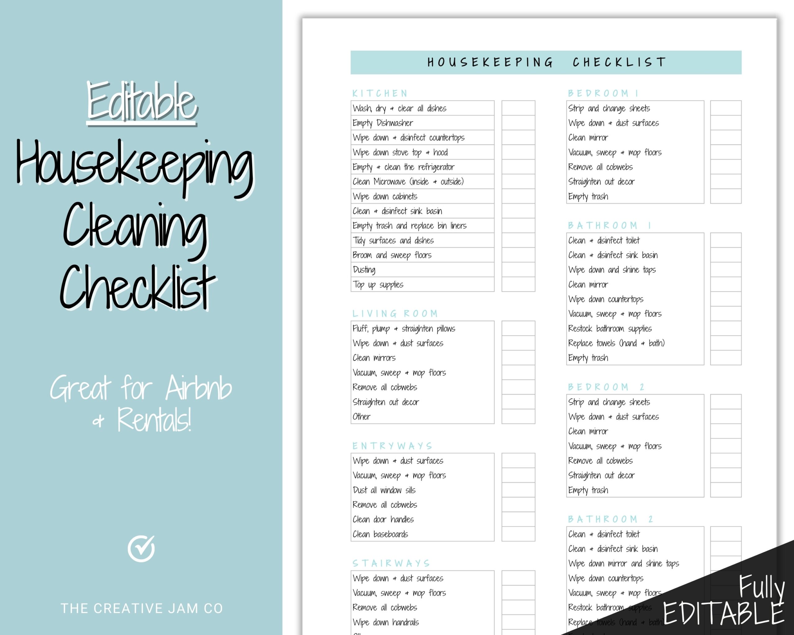 Housekeeping Daily Cleaning Checklist Format