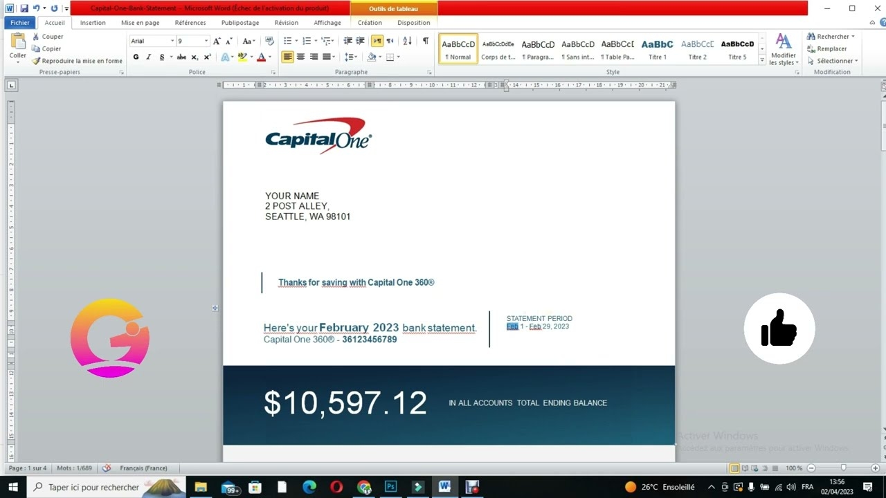 How To Edit Capital One Bank Statement Template YouTube