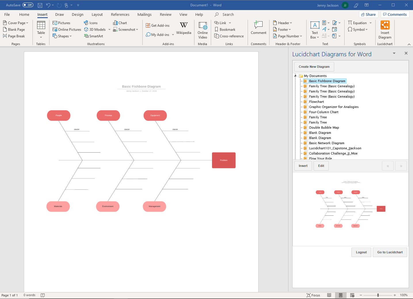 How To Make A Fishbone Diagram In Word Lucidchart Blog