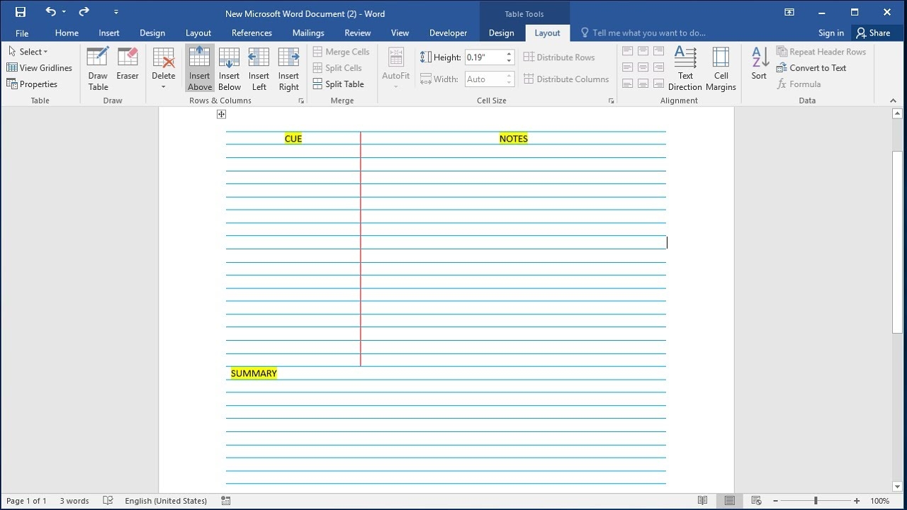 How To Make Cornell Notes In Word How To Do Cornell Notes On Word YouTube