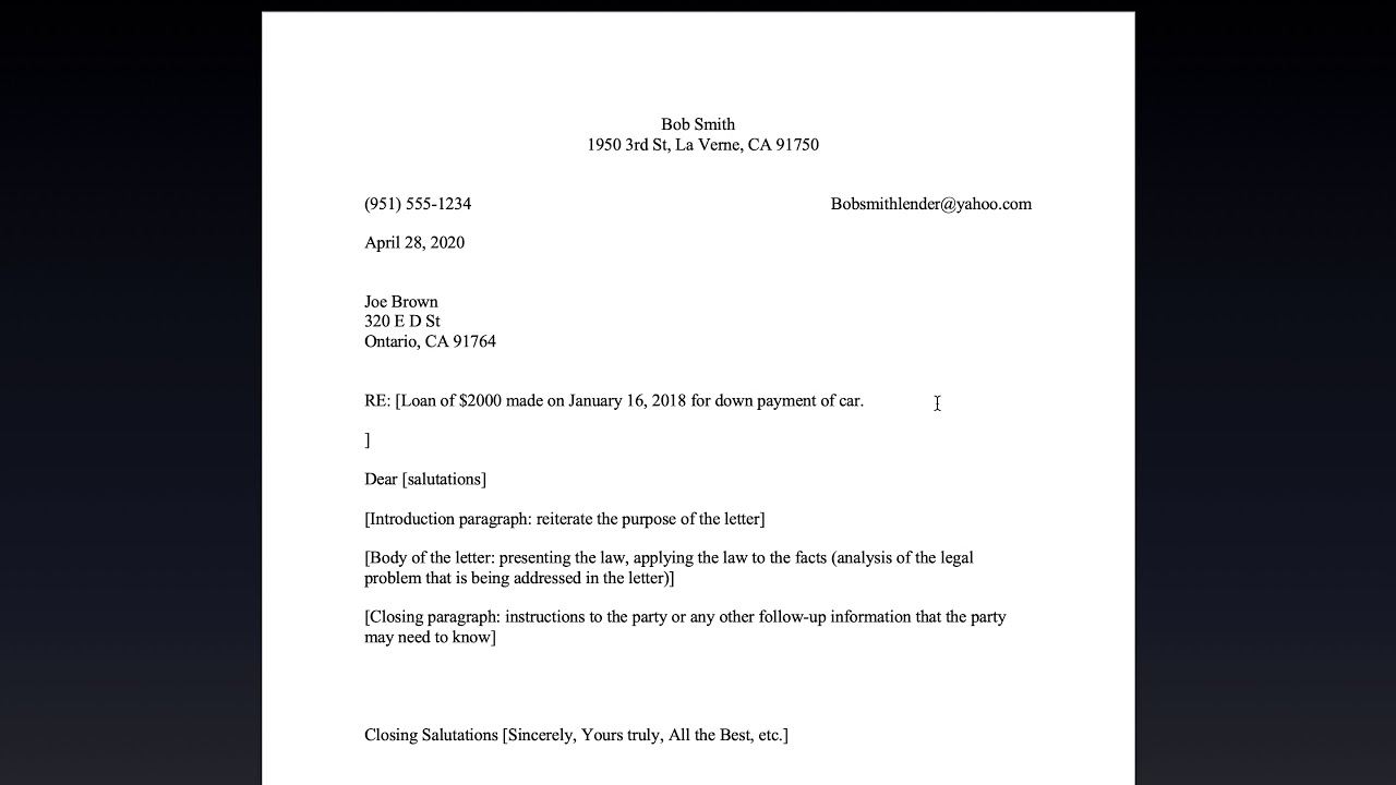 How To Write A Legal Letter YouTube