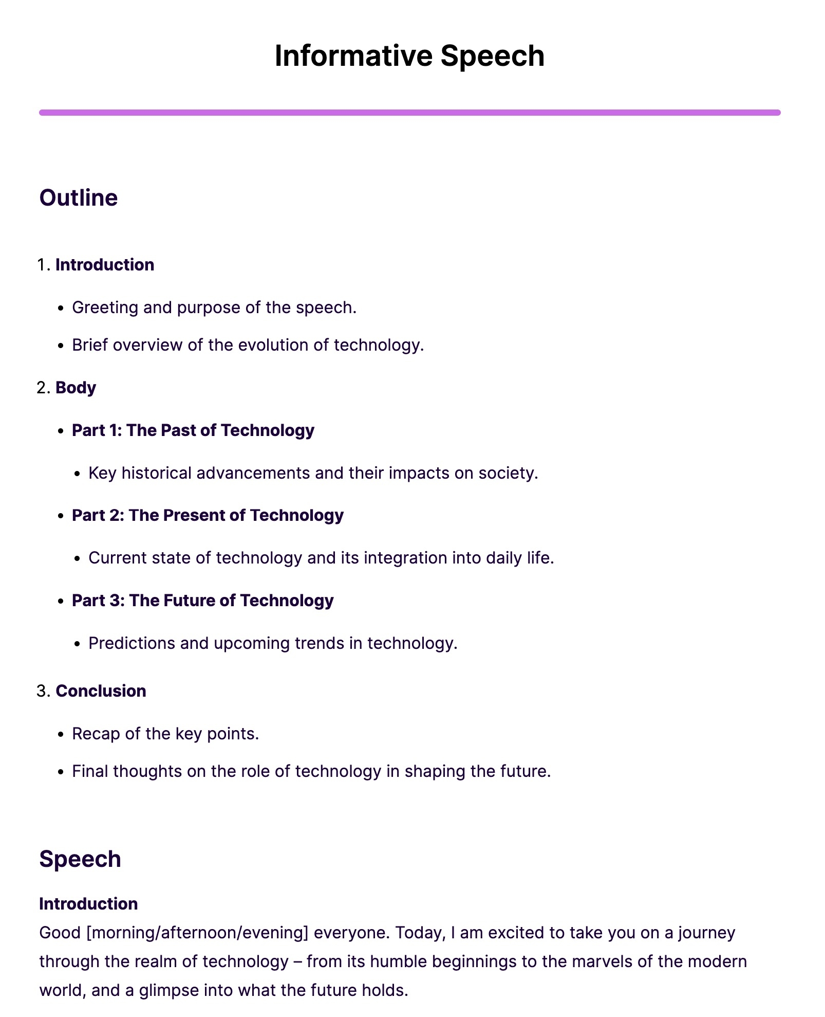 Examples Of Informative Speech Outlines