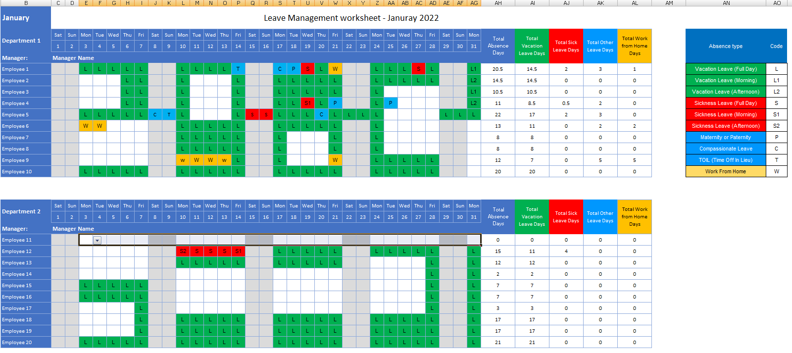 Leave Monitor Free Annual Leave Tracker Excel Template For 2023 2024