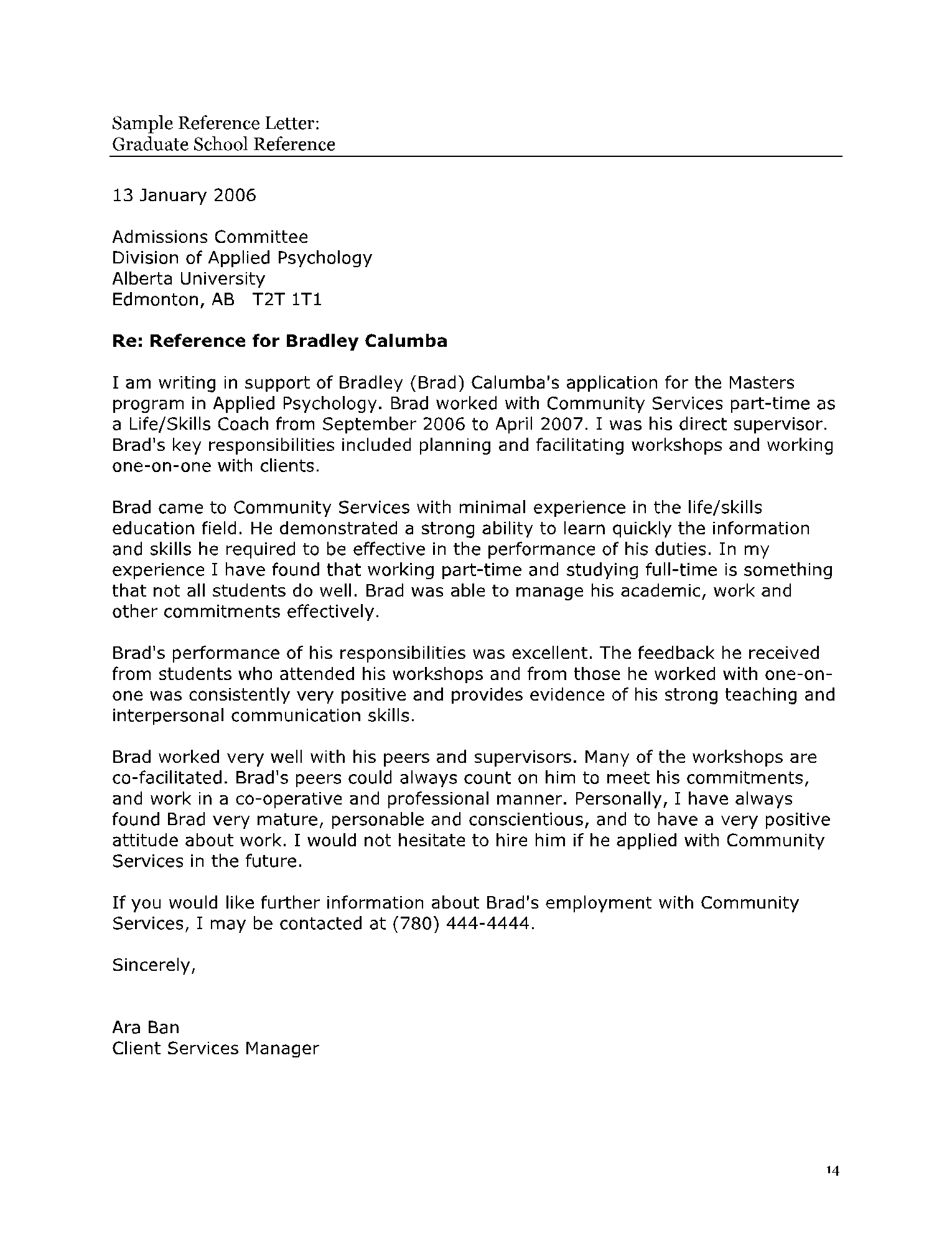 Letter Of Recommendation For Immigration Residency