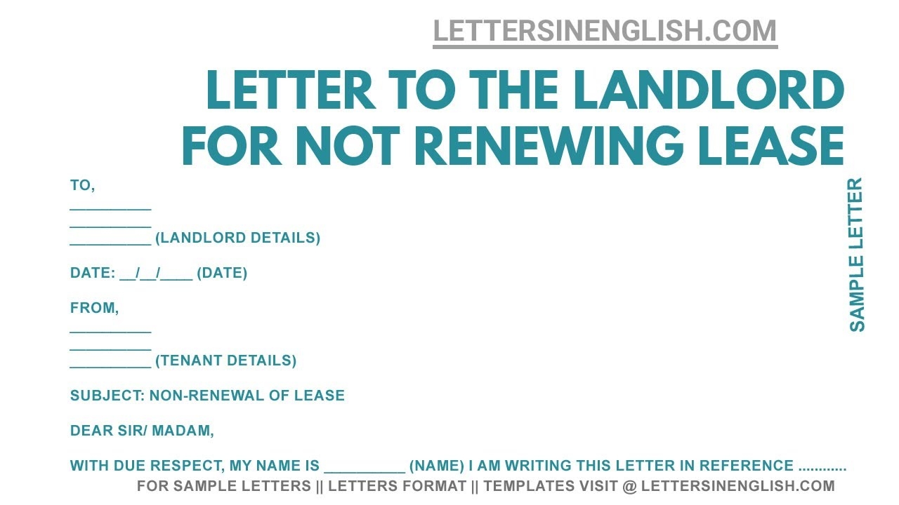 Non Renewal Letter To Landlord