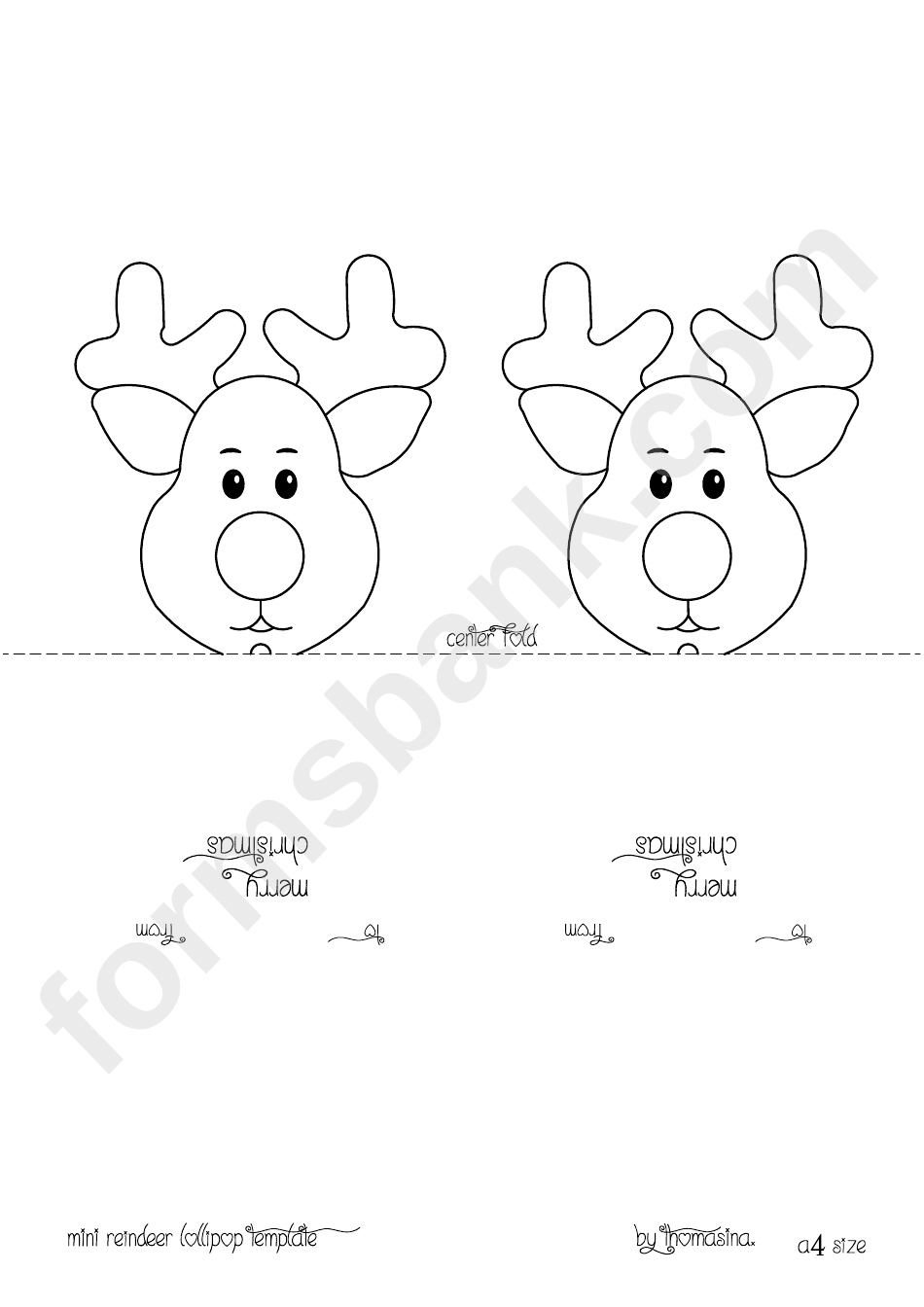 Mini Reindeer Lollipop Template Reindeer Head Christmas Lollipop Decorations Christmas Lollipops