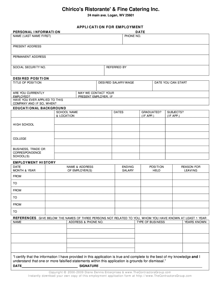 One Page Job Application Fill Online Printable Fillable Blank PdfFiller