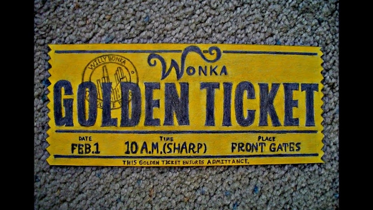 Paper Model Drawing Of The Golden Ticket From The Movie Charlie And The Chocolate Factory YouTube