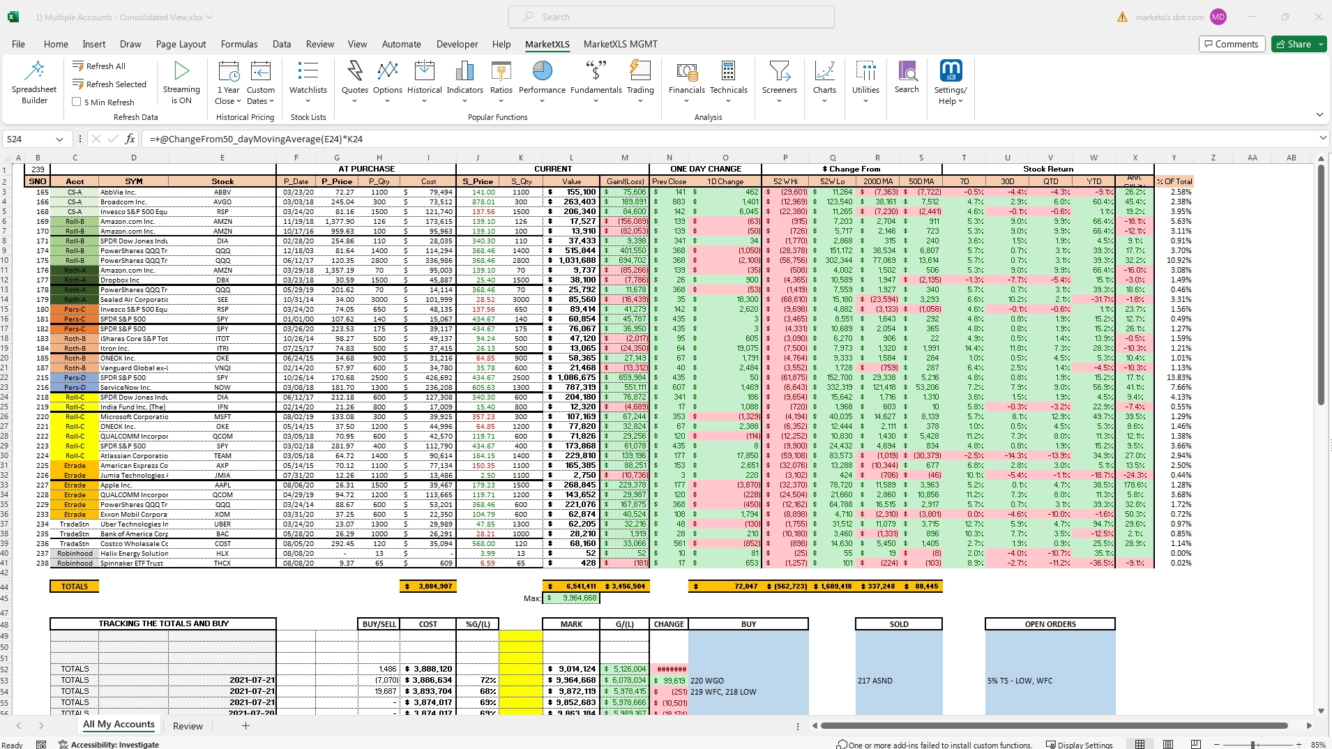 Free Excel Investment Portfolio Spreadsheet