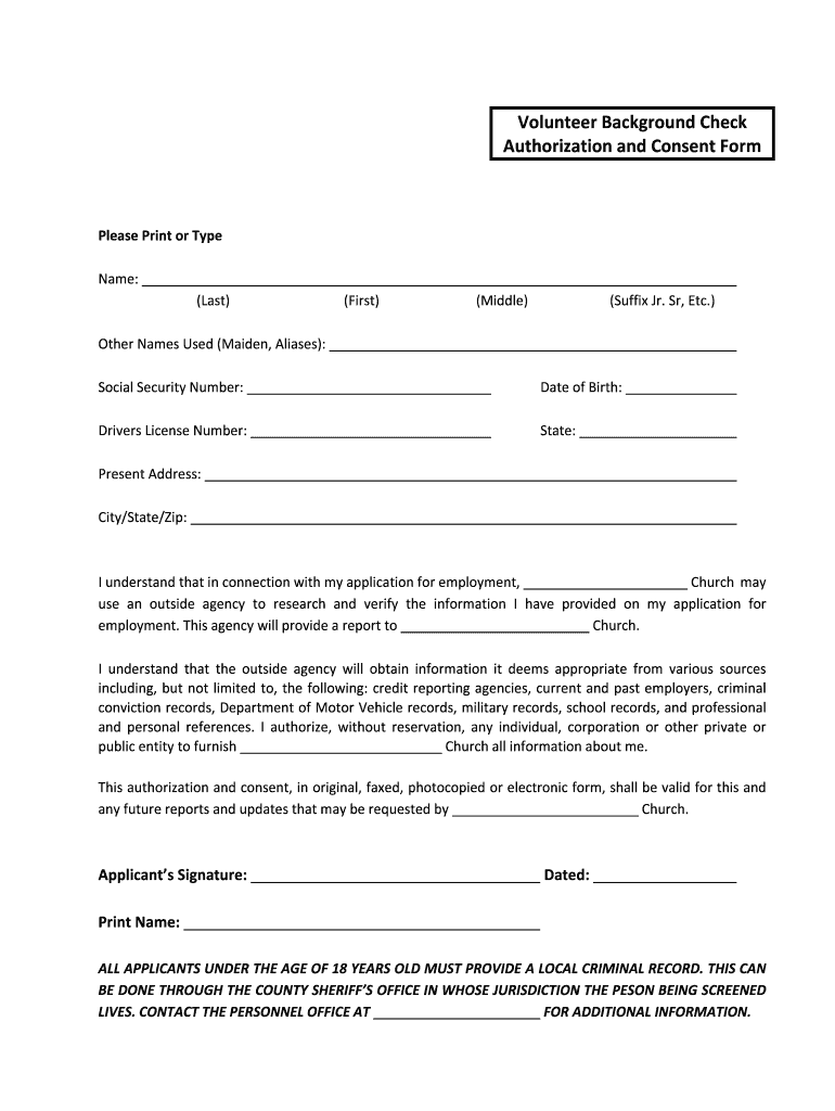 Employment Background Check Authorization Form