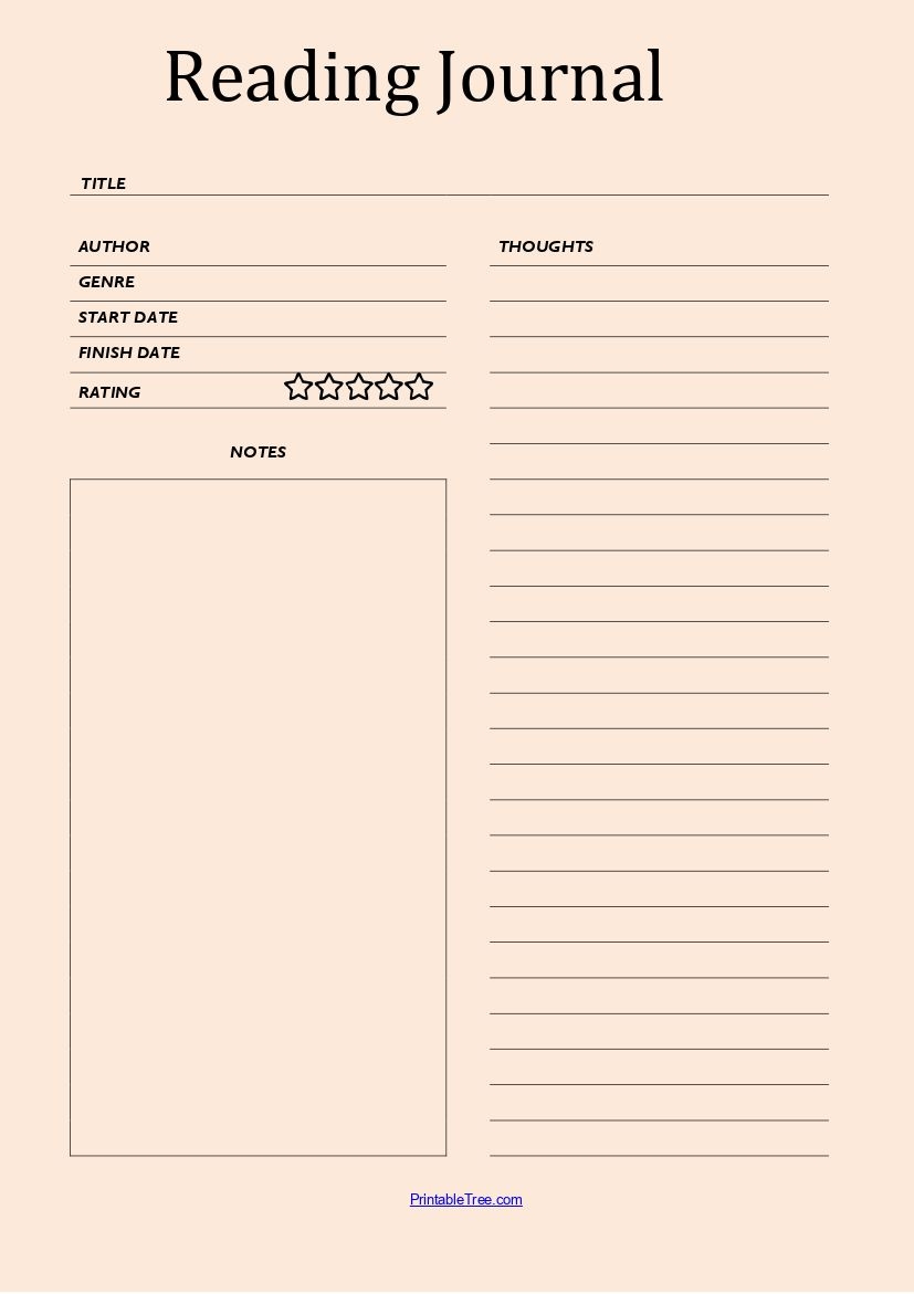 Reading Log With Summary Pdf