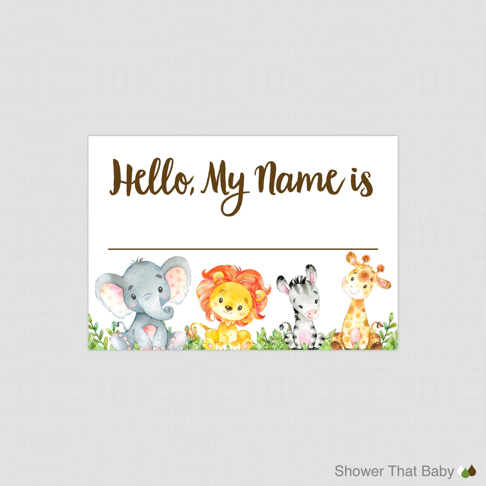 Template Safari Name Tags Free Printable