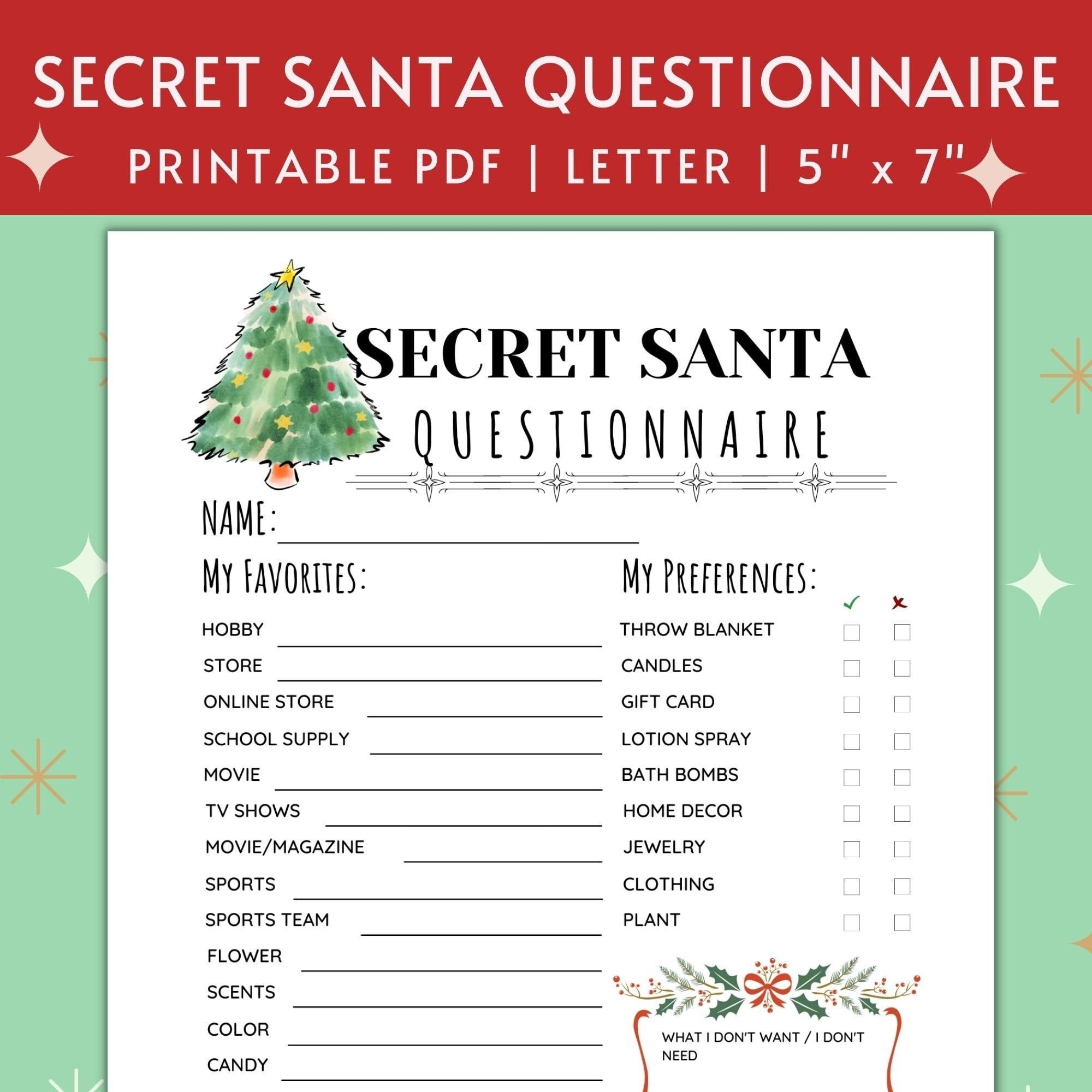 Secret Santa Questions For Work