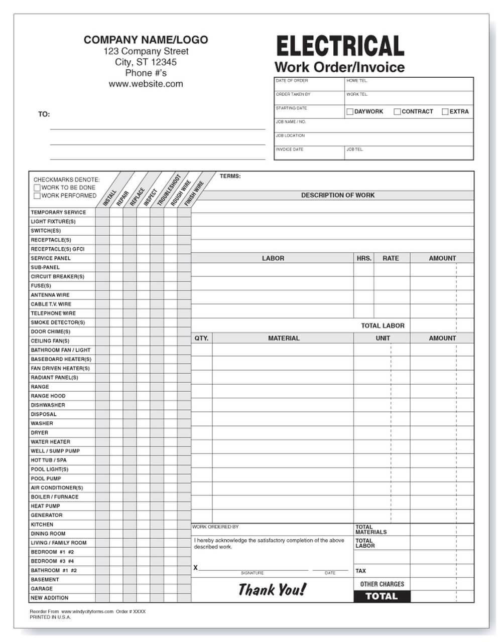 Free Mechanic Work Order Template Word