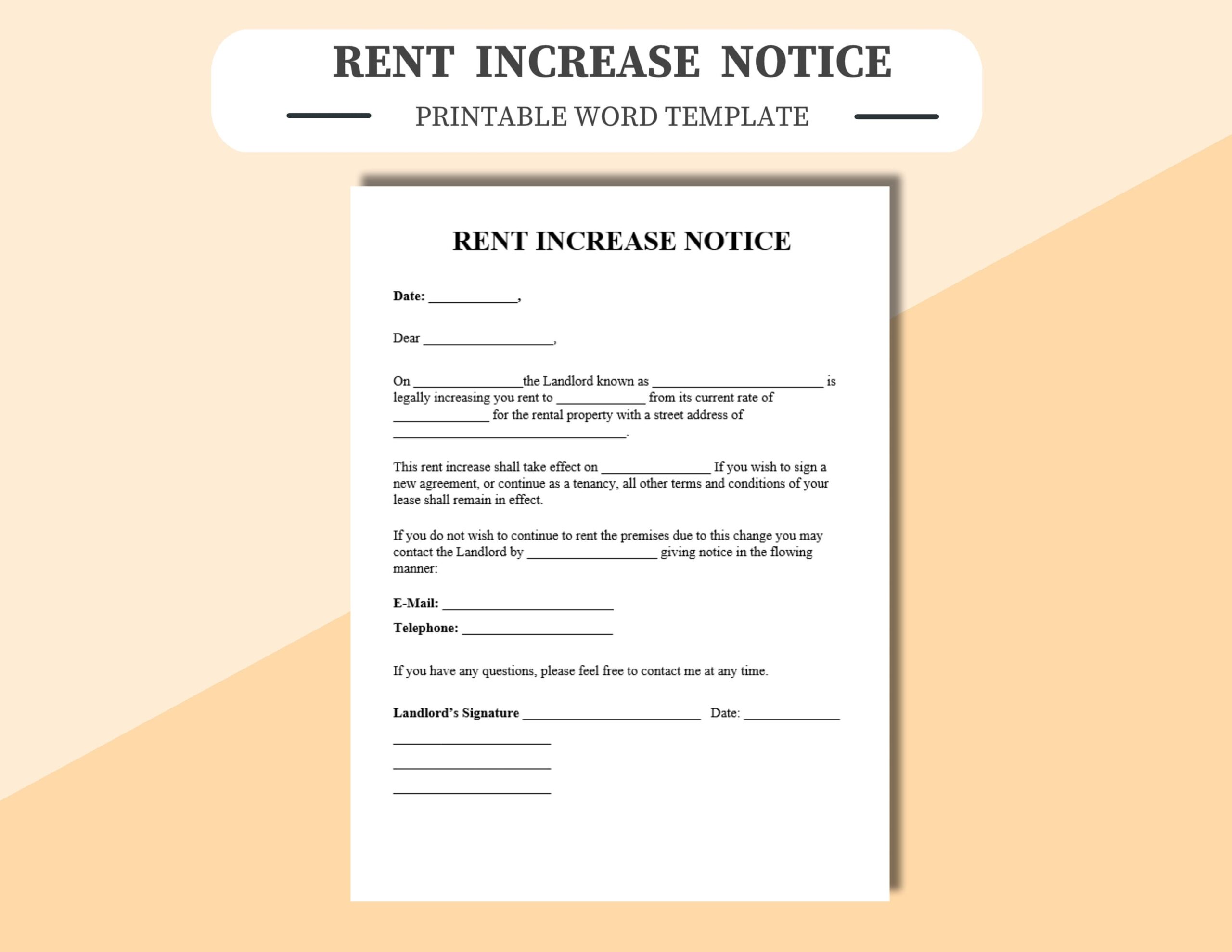 Landlord Friendly Rent Increase Letter
