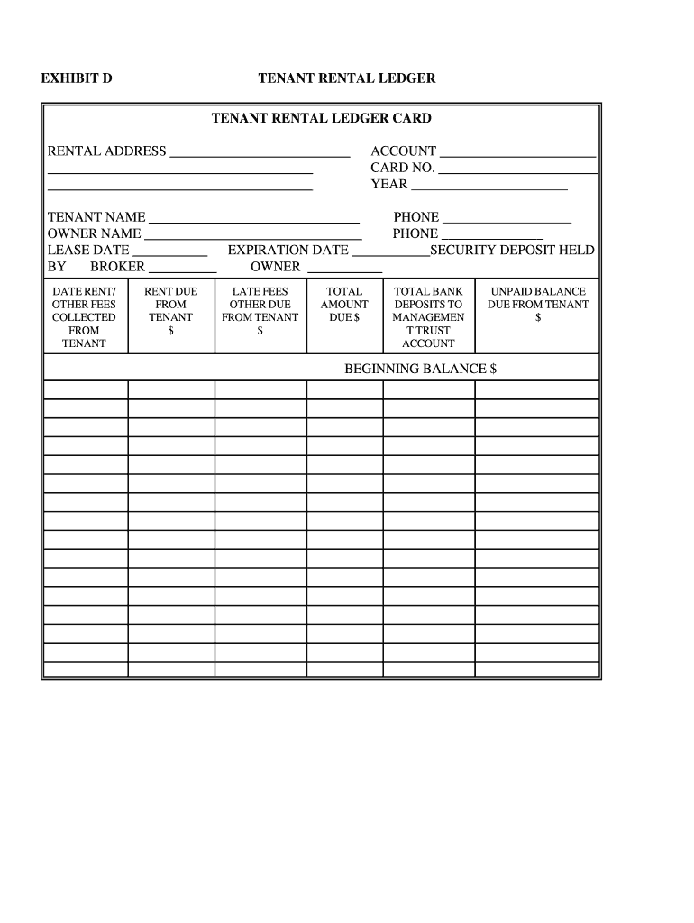 Free Rental Ledger From Private Landlord