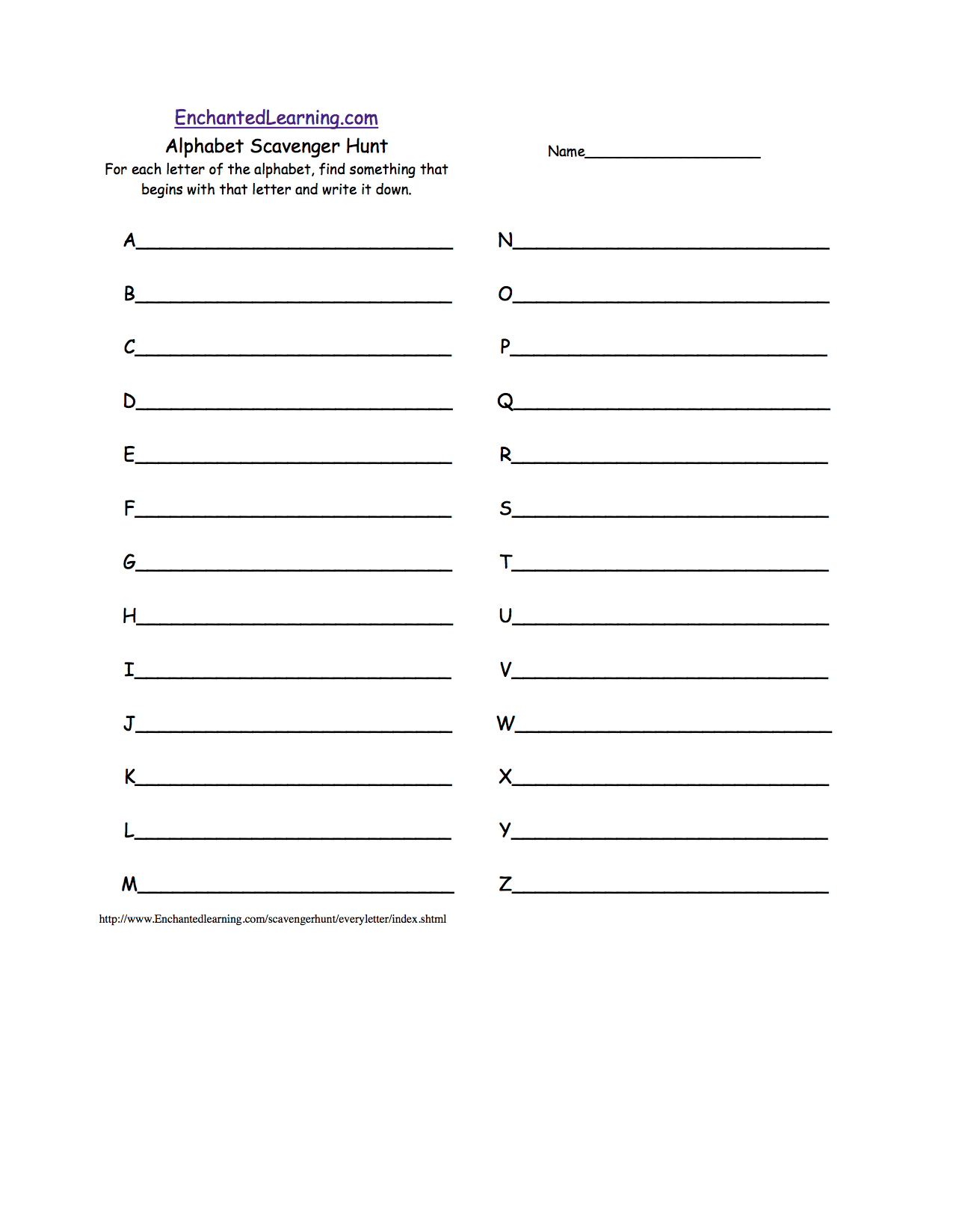 Free Printable Blank Scavenger Hunt Template