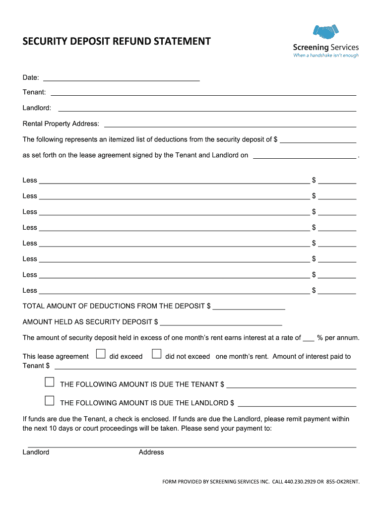 Security Deposit Return Letter Pdf