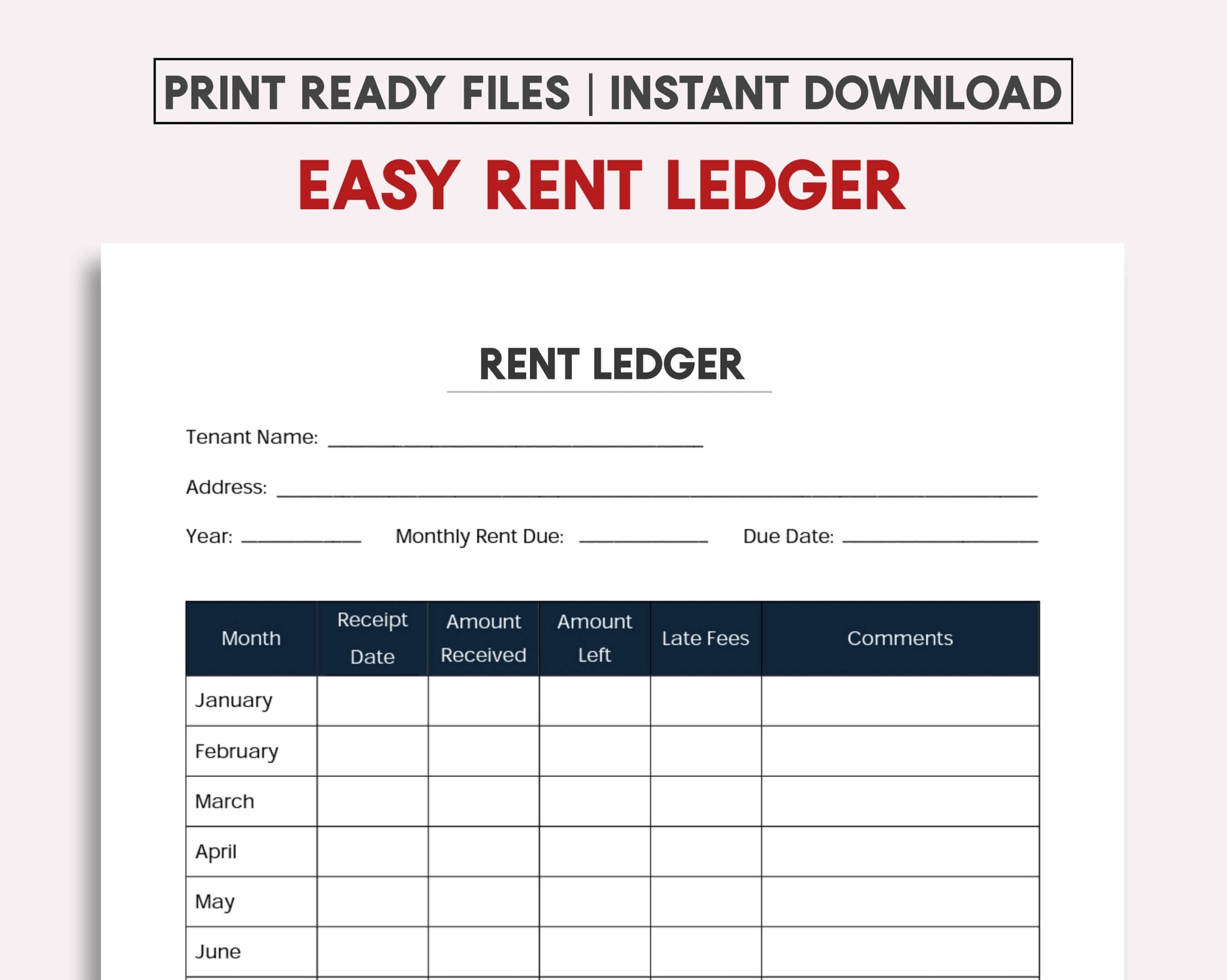 Past Due Rent Ledger Pdf