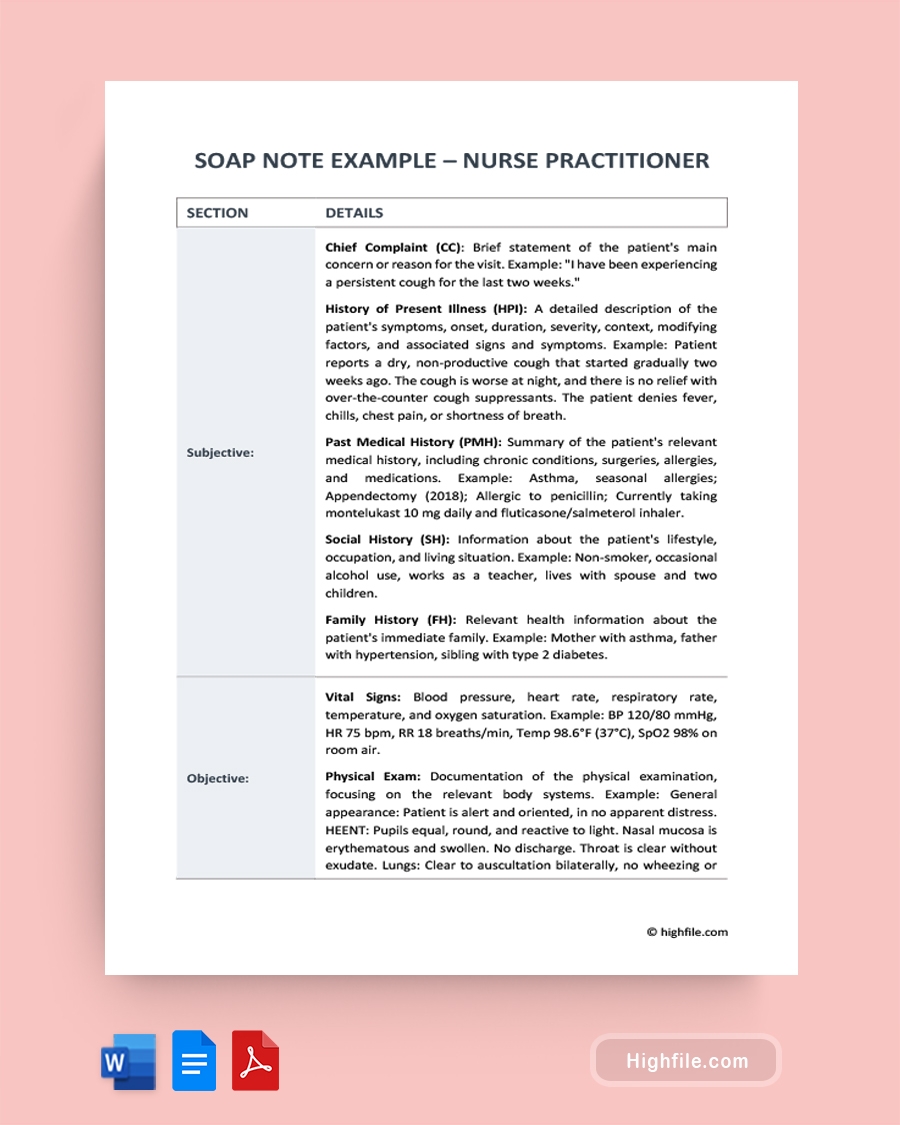 Soap Note Example Nurse Practitioner