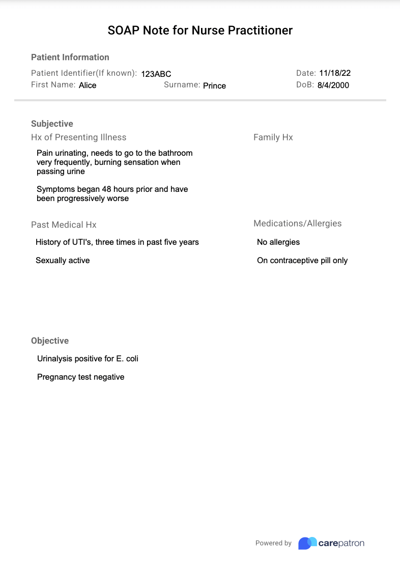 SOAP Notes For Nursing Template Example Free PDF Download