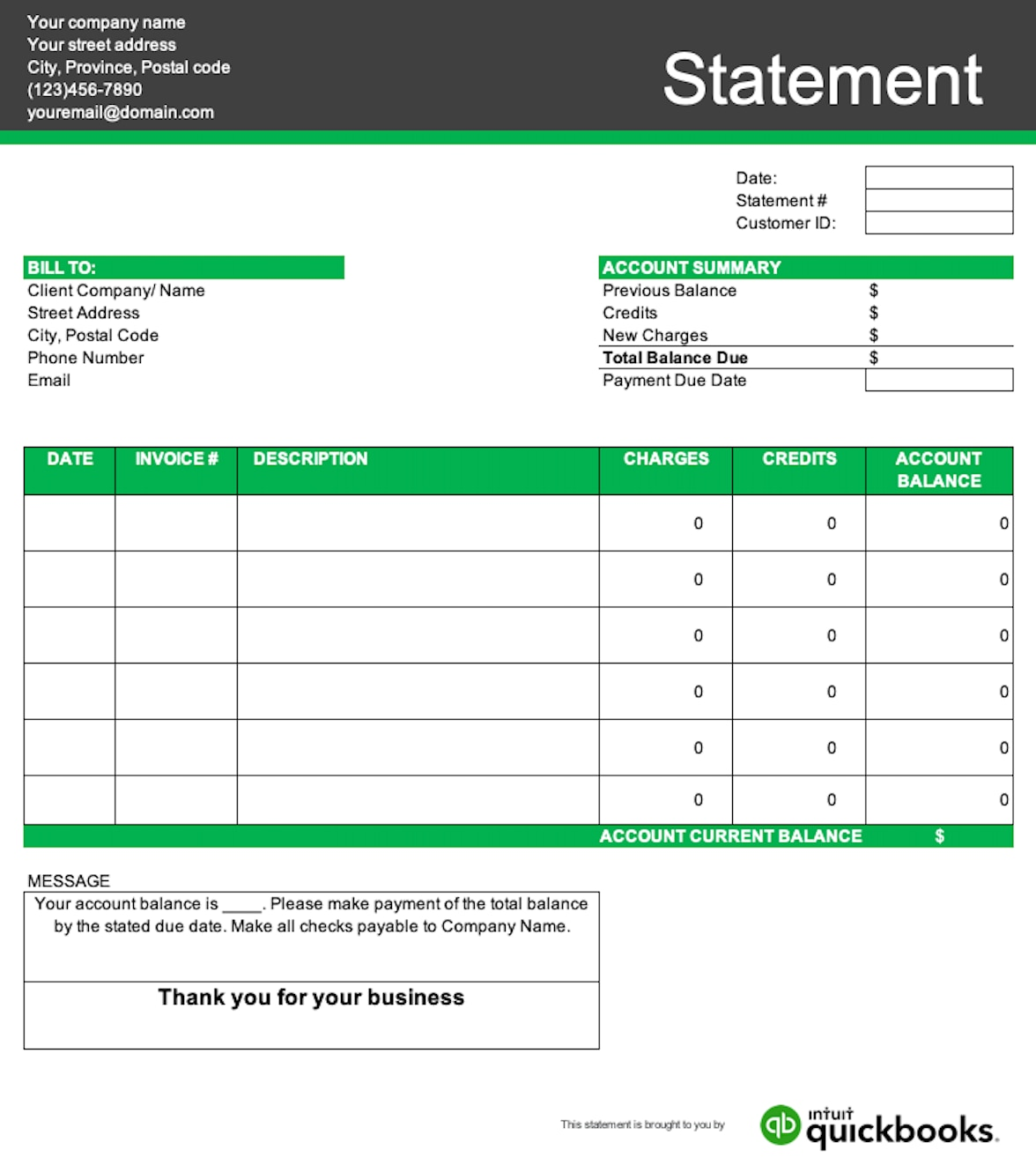 Create A Bank Statement Free