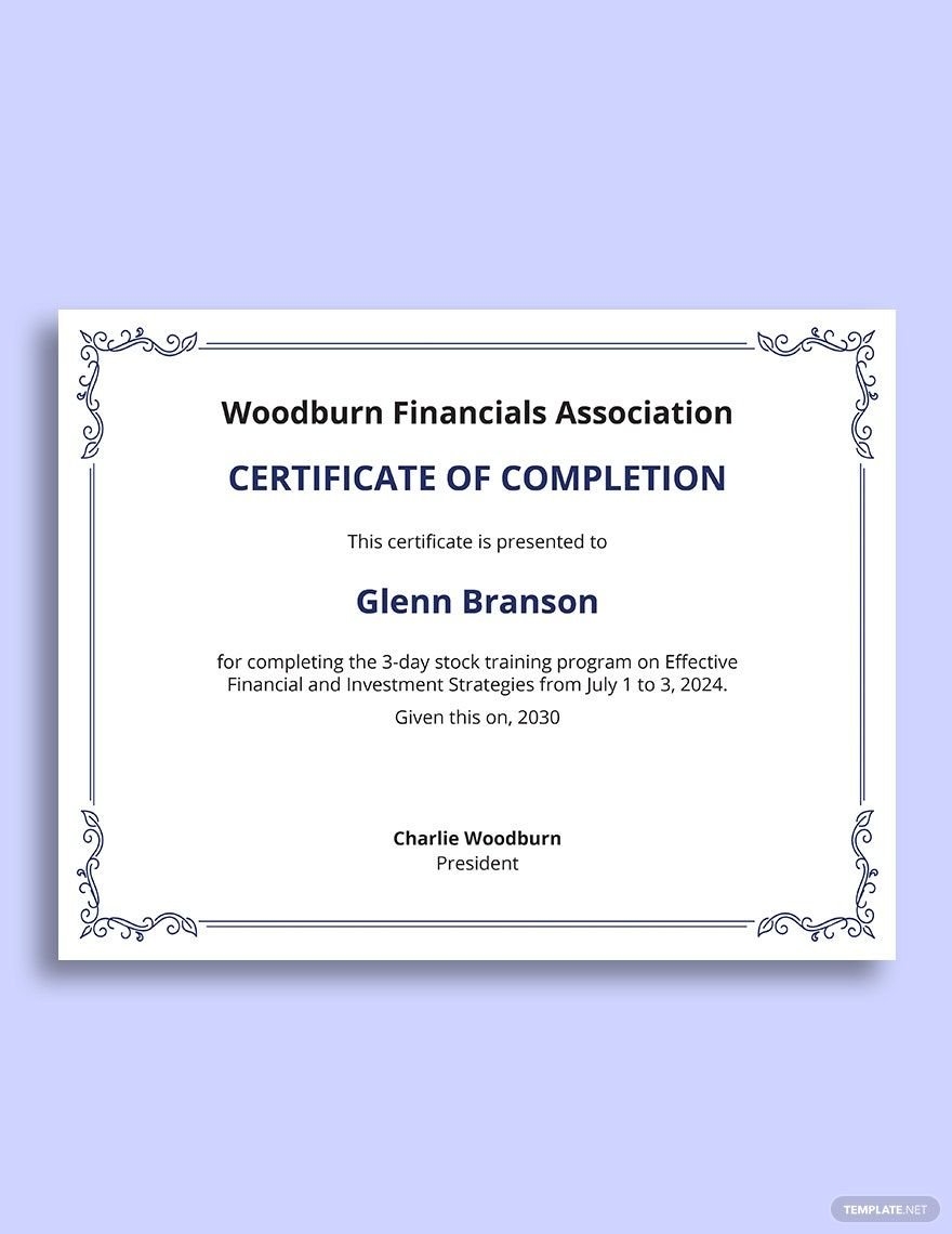 Stock Certificate Format In Word