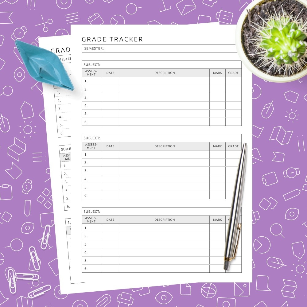 Printable Student Tracker Template