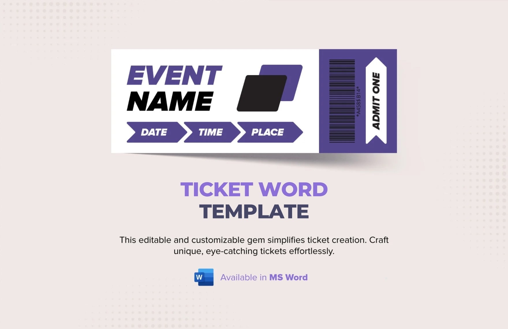 Ticket Template In Word FREE Download Template