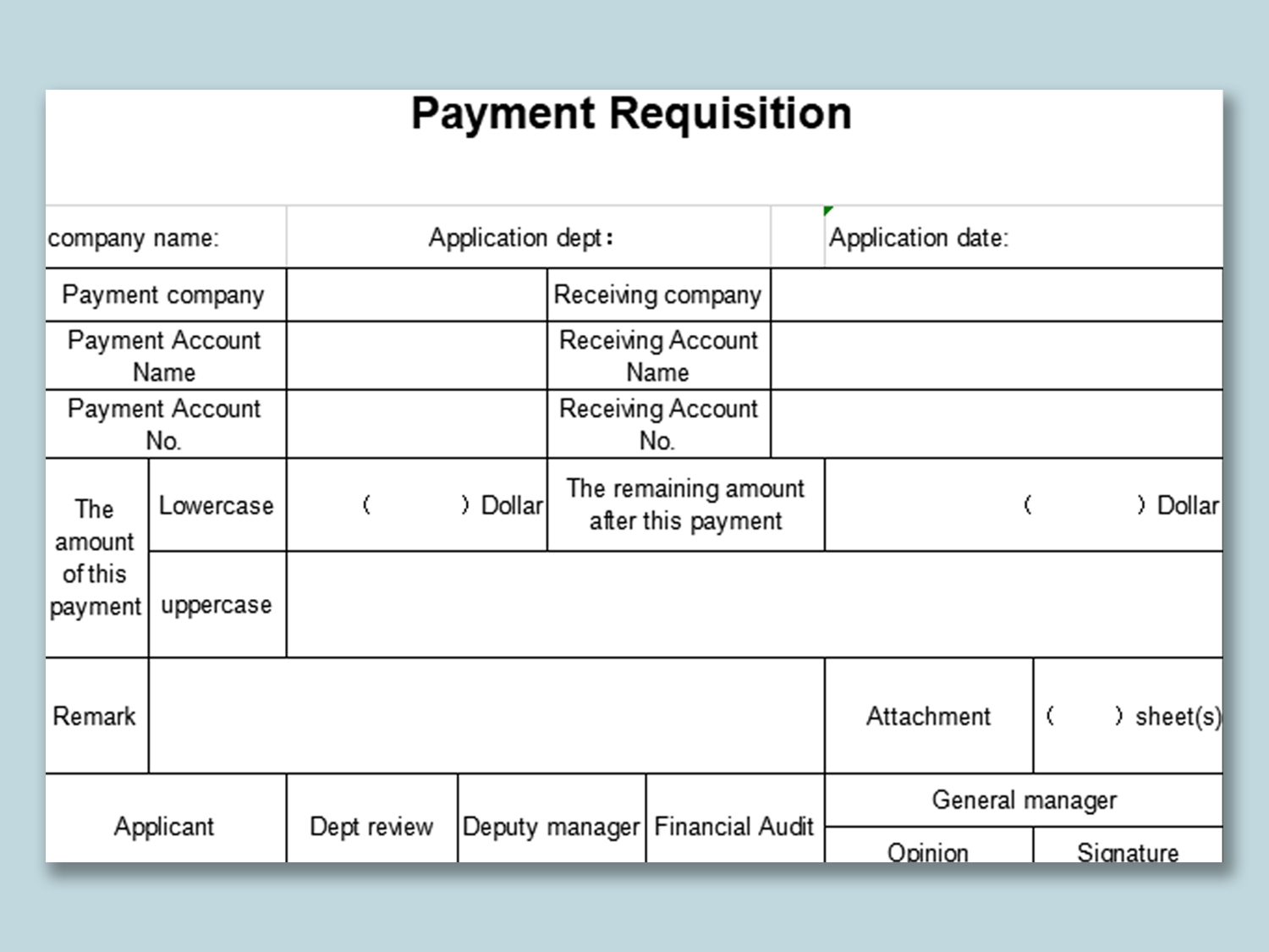Application For Payment Template Excel Free Download