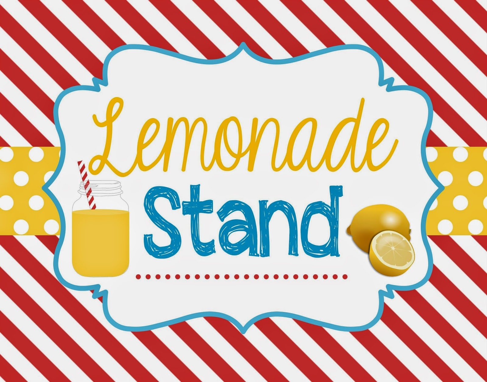 Two Magical Moms Lemonade Stand Sign Bunting Banner FREE PRINTABLE 