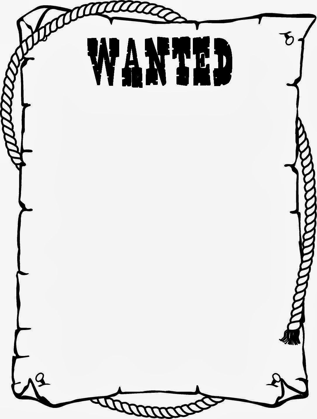 Printable Wanted Poster Template Black And White