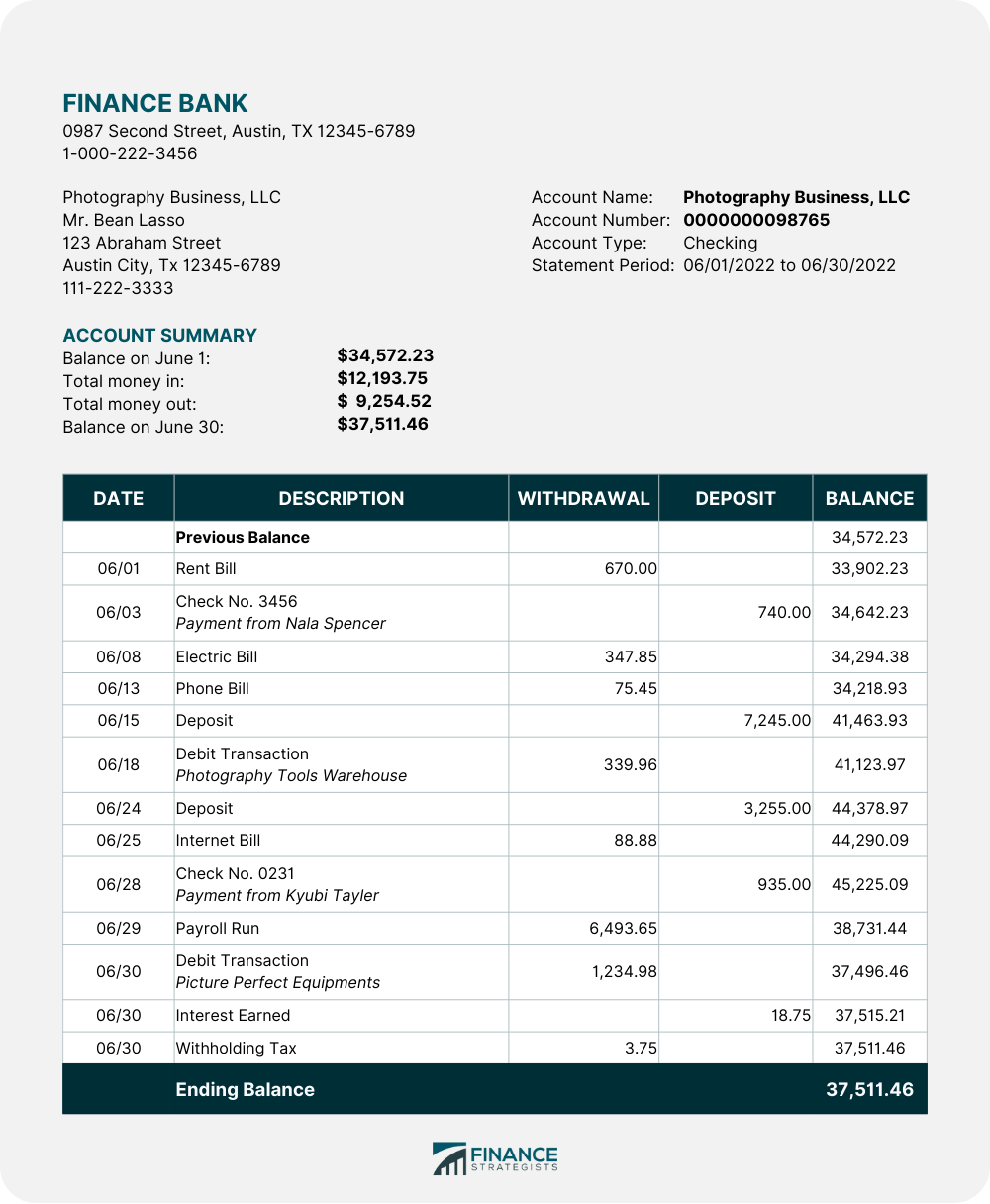 How To Make Bank Statement