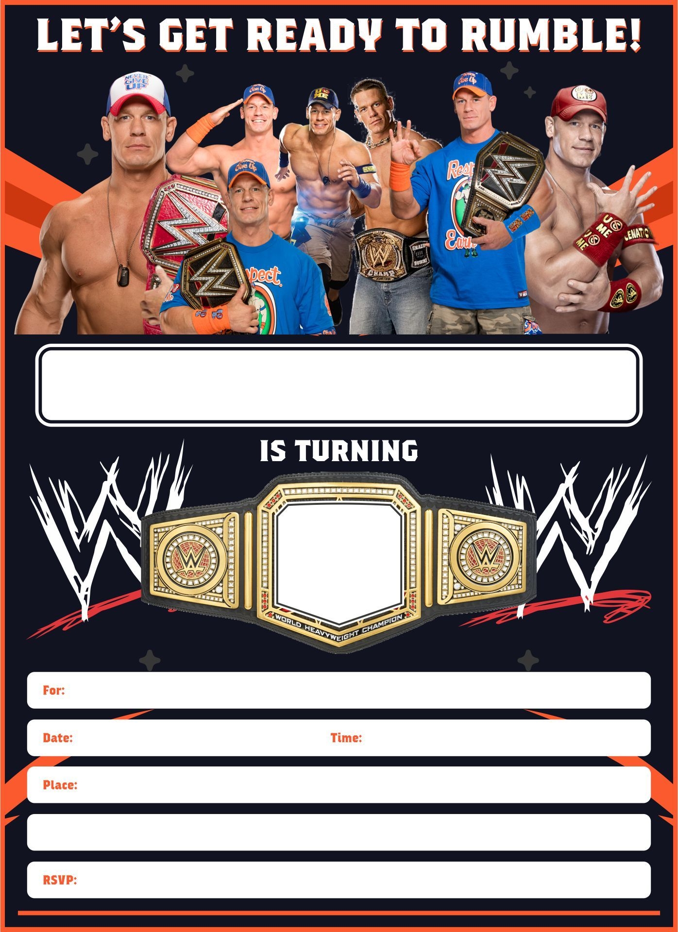 WWE Birthday Invitation Templates Wwe Birthday Wrestling Birthday Parties Wwe Birthday Party